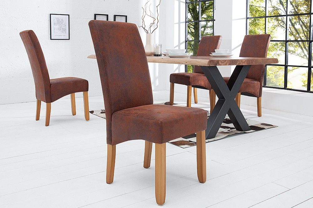 riess-ambiente Polsterstuhl CASA vintage braun · Esszimmerstuhl mit Rückenl günstig online kaufen