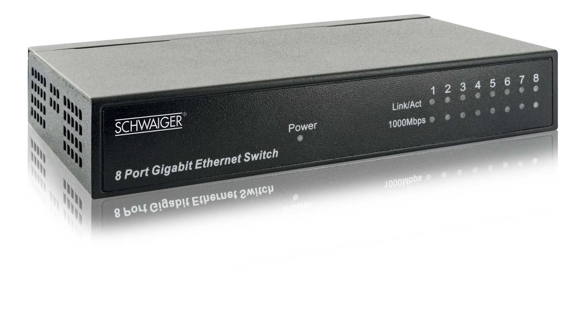 Buchsen) (geschäftlich NWSW8 Netzwerk-Switch Schwaiger 011 privat und 8 verwendbar,