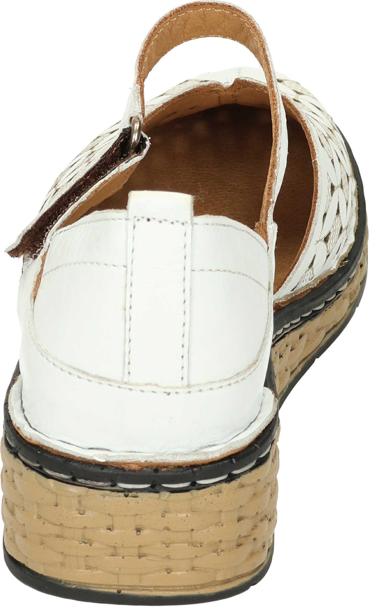 Sandaletten echtem aus weiß Leder Sandalette Manitu