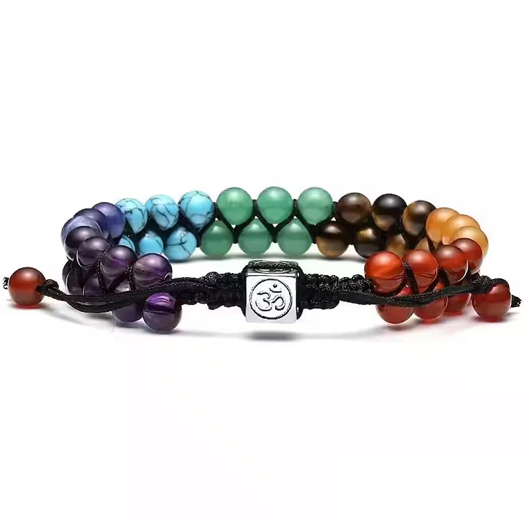 Ware aus aller Welt Perlenarmband Chakra Armband aus Naturstein – Verstellbar – Für Meditation & Yoga (1-tlg)