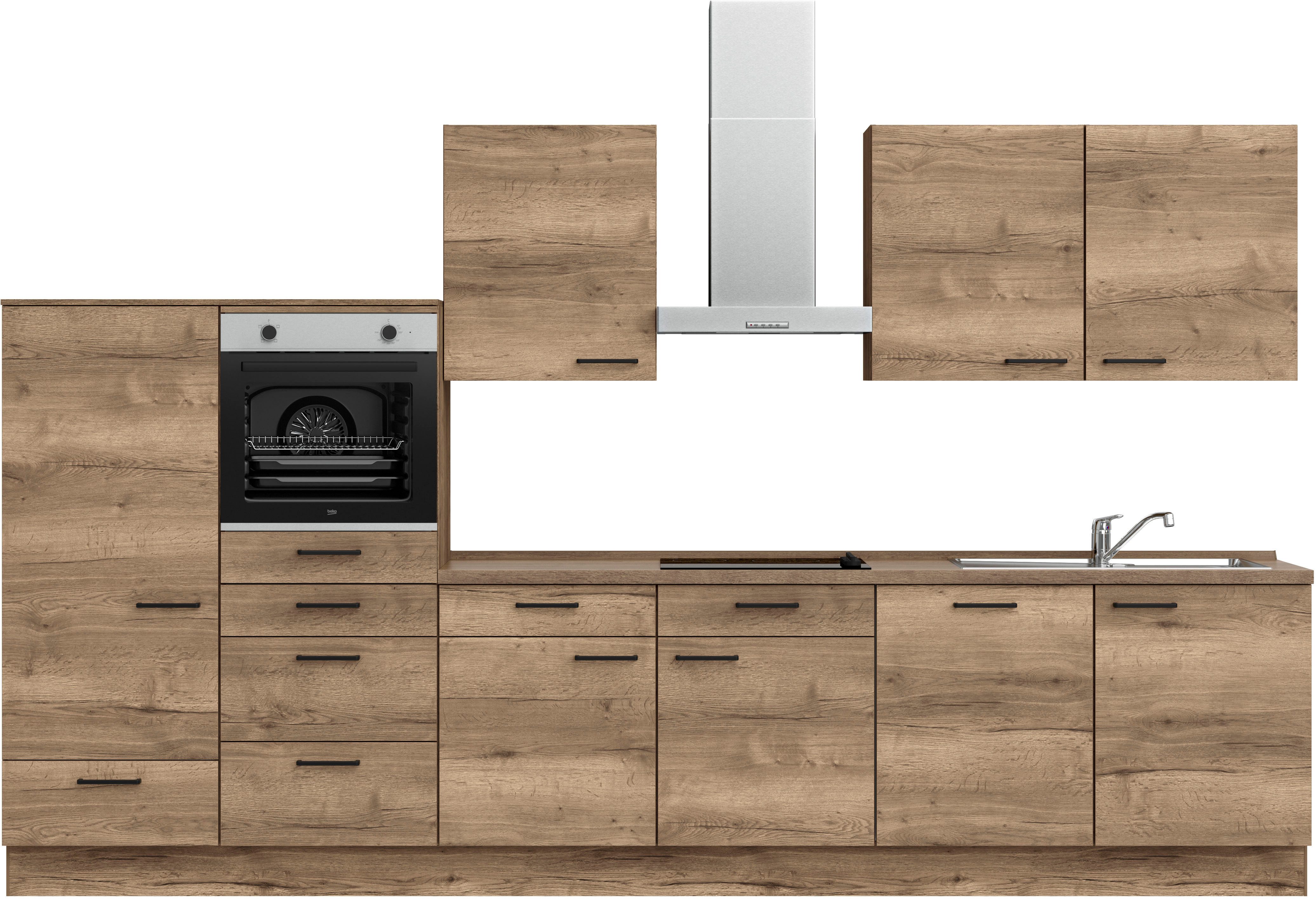 nobilia® Кухніzeile "Structura I", vormontiert, Ausrichtung wählbar, Breite 360 cm, wahlw. mit E-Geräten