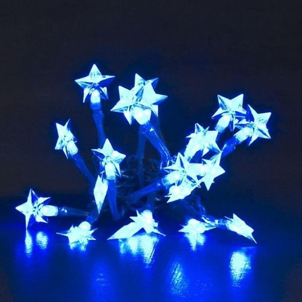 LED-Lichterkette 1263-403 LED Lichterkette 20er Sterne blau Batt.