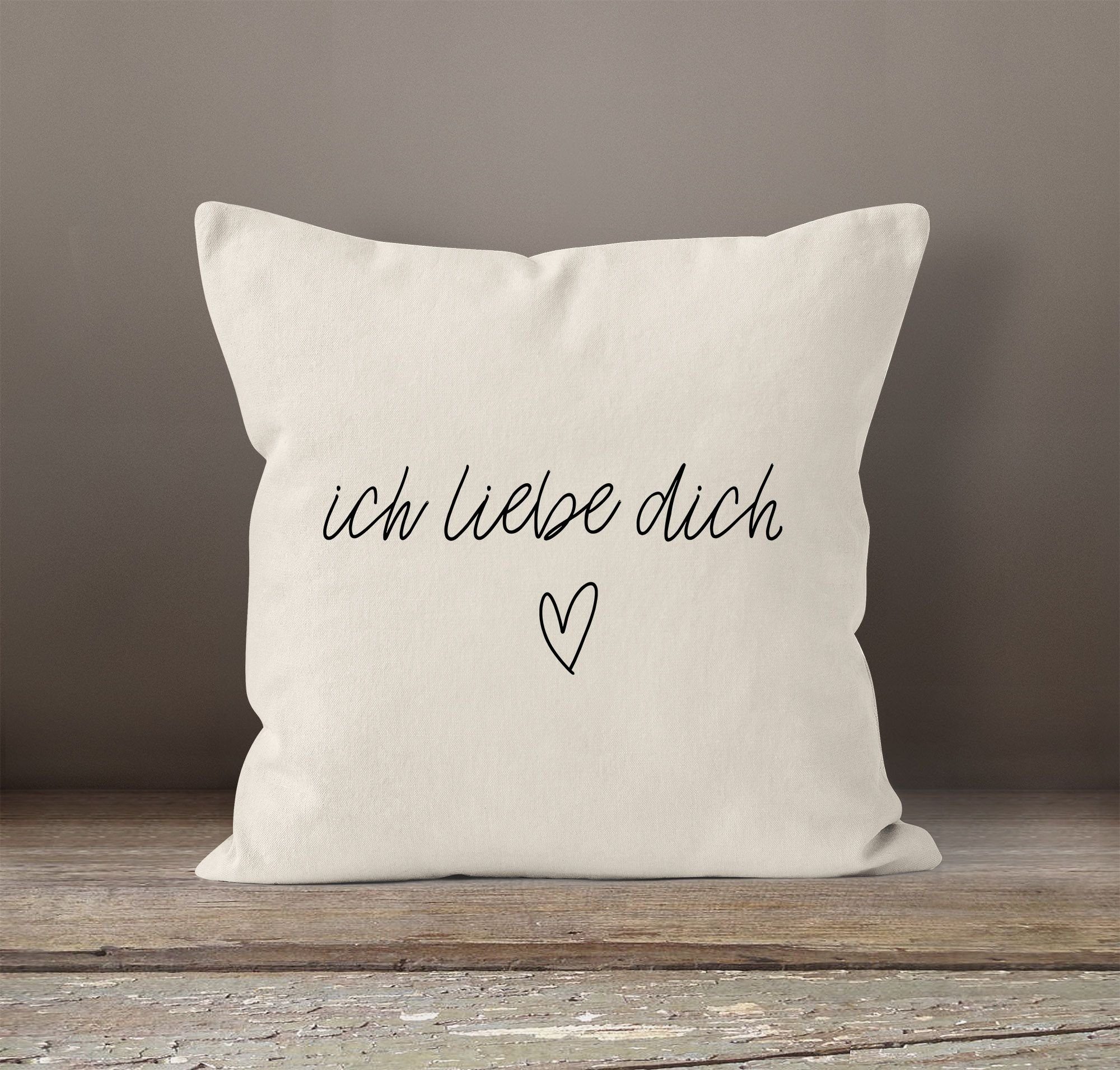 MoonWorks Dekokissen Kissenbezug Kissenhülle Ich liebe Dich Liebe Love Geschenk