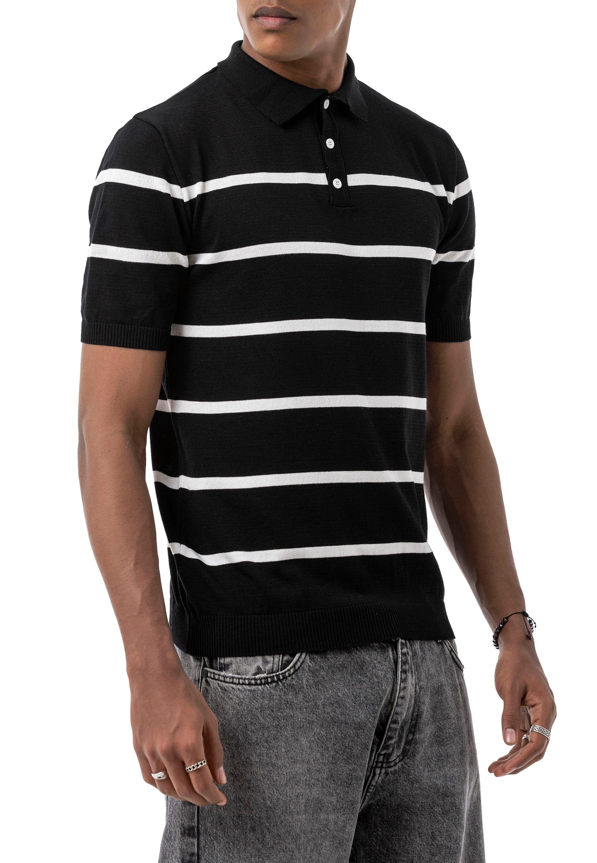 RedBridge Poloshirt by Tarz Cool - Gestreift, Feinstrick, Knopfleiste, zeit günstig online kaufen