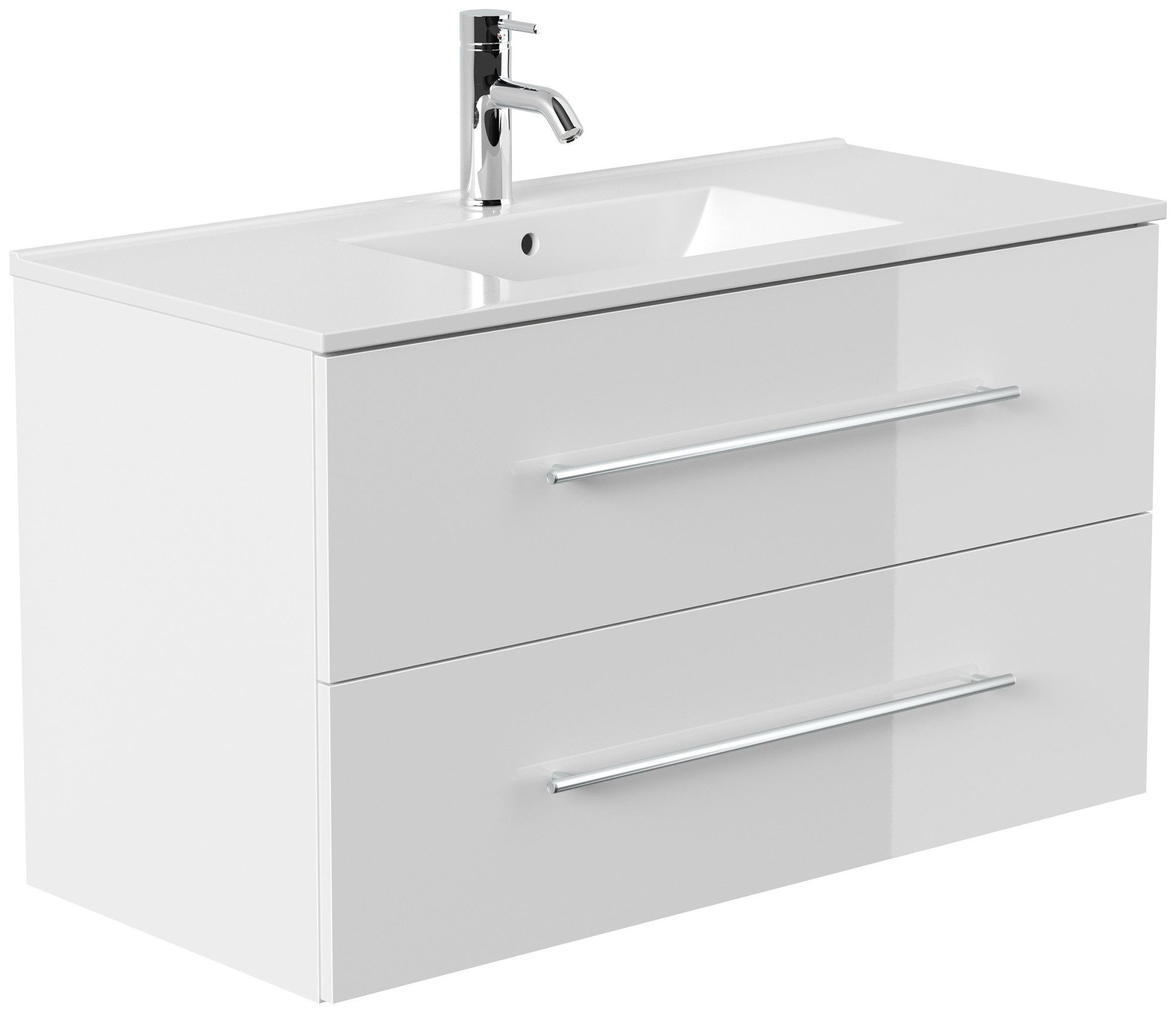 Magnolia Home Waschtisch Badmöbel Firenze 100 SoftClose weiss hochglanz