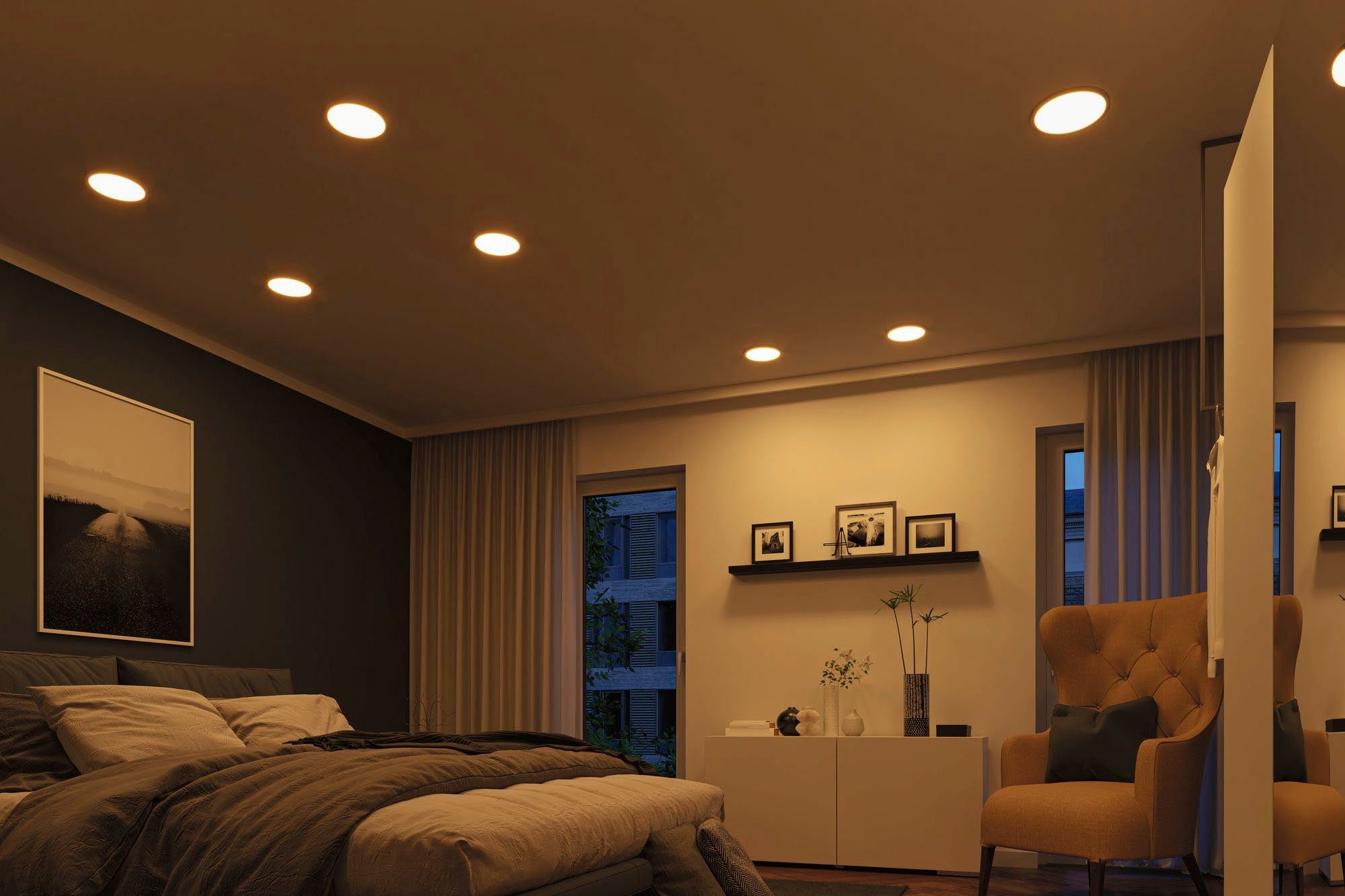 Einbauleuchte LED WarmDim-Stepschaltung fest integriert, Memoryfunktion, LED Areo, Warmweiß, LED-Modul, Paulmann