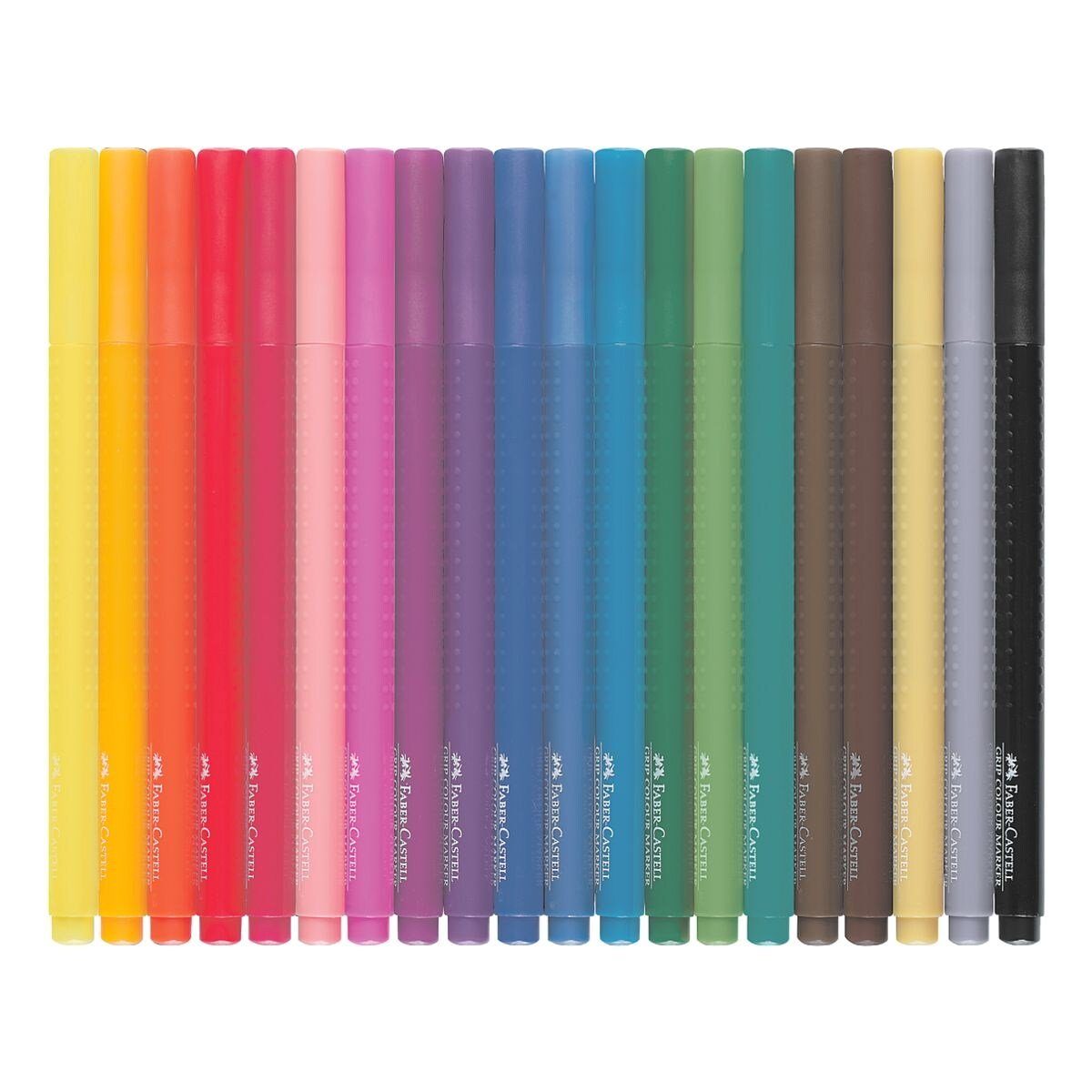 Faber-Castell Filzstift Grip, (20-tlg), in Dreikantform und Noppengriffzone
