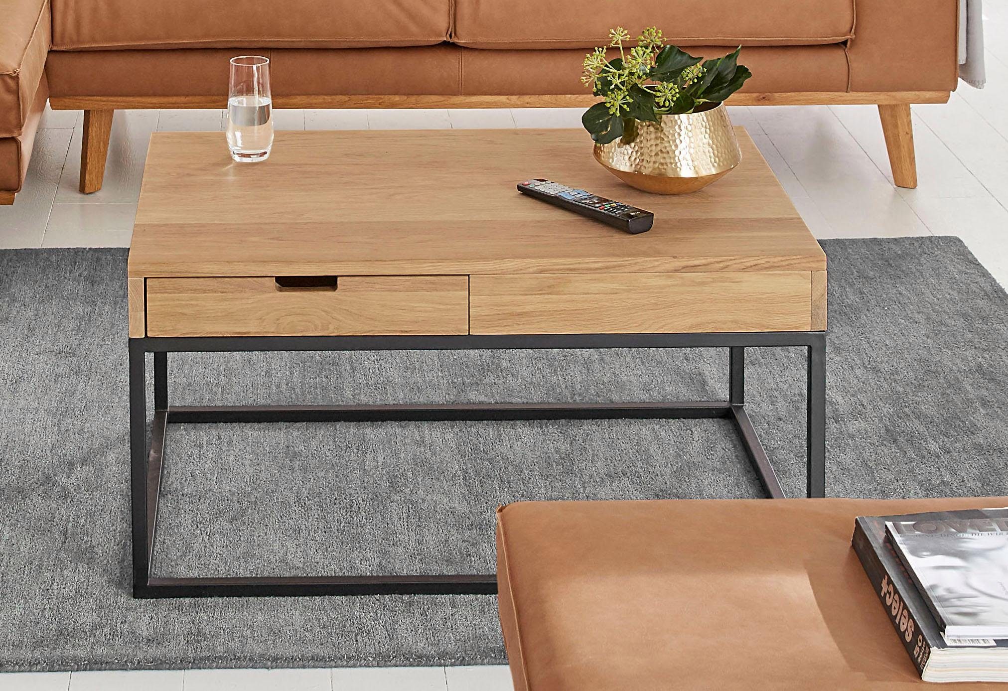 Home affaire Couchtisch Rava (B/T/H: 90/60/45 cm), in 2 Größen, aus massiver Eiche