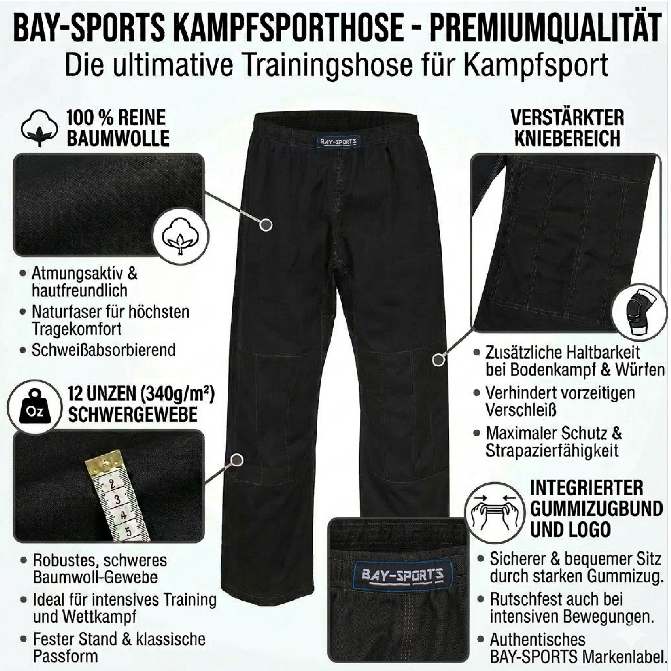 BAY-Sports Sporthose Kampfsporthose DEFENCE SV Karate Krav Maga Judo BJJ SV günstig online kaufen