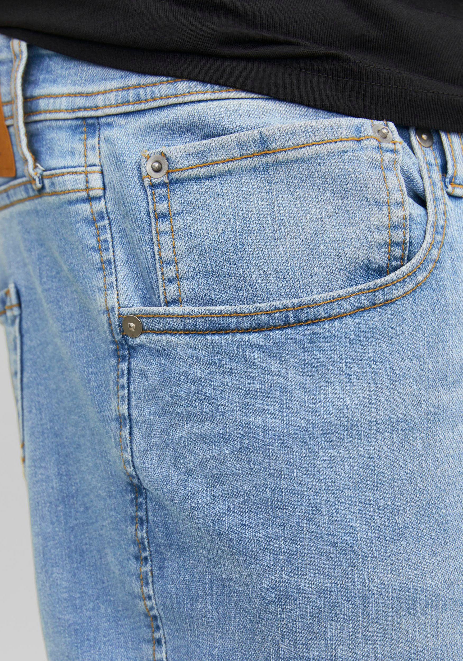 Jack & Jones PlusSize Tapered-fit-Jeans JJIMIKE mit Abriebeffekten und funktionalen Taschen mit Used-Optik