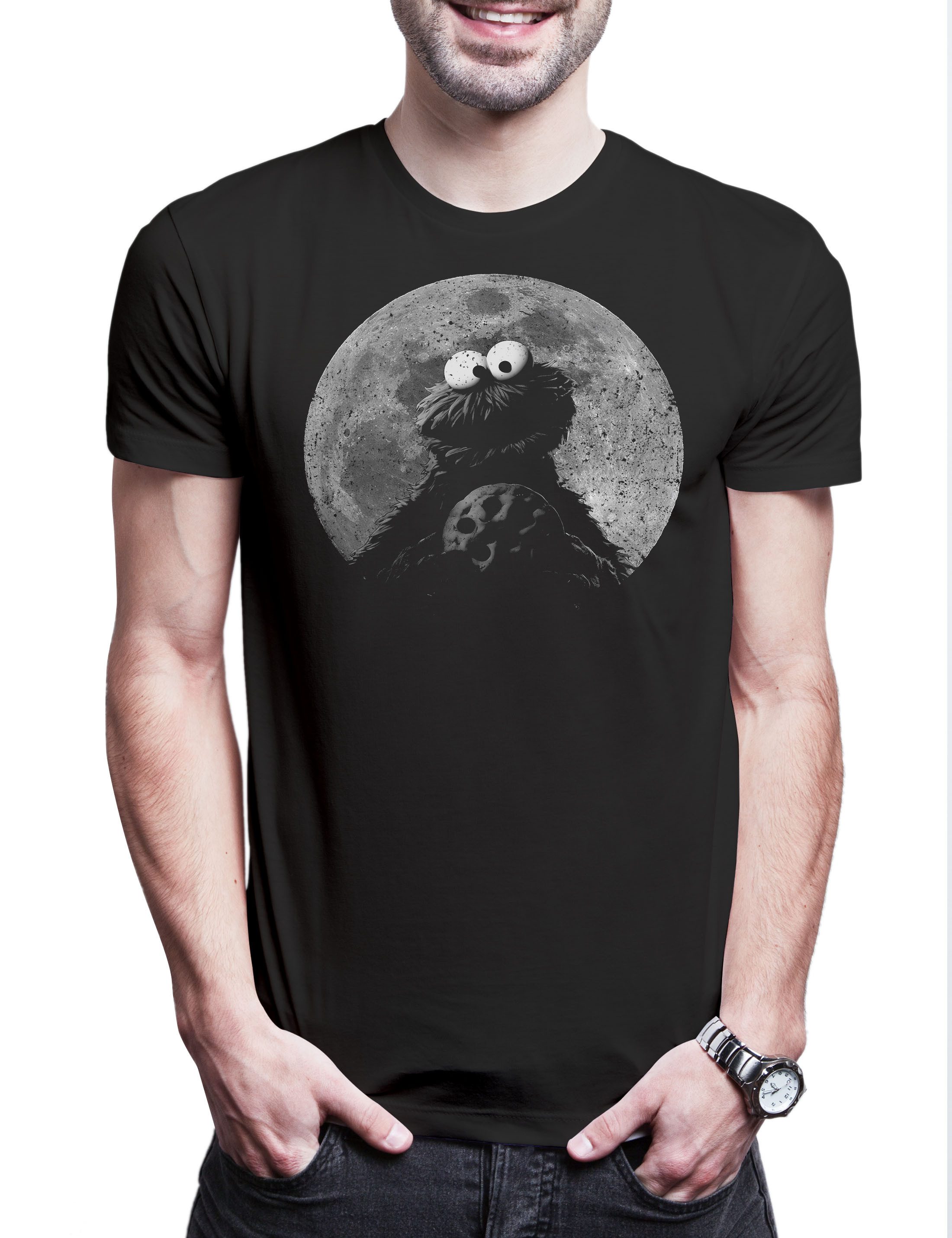 Urban Backwoods Print-Shirt Cookie Moon Herren T-Shirt Mond Kekse Monster K günstig online kaufen