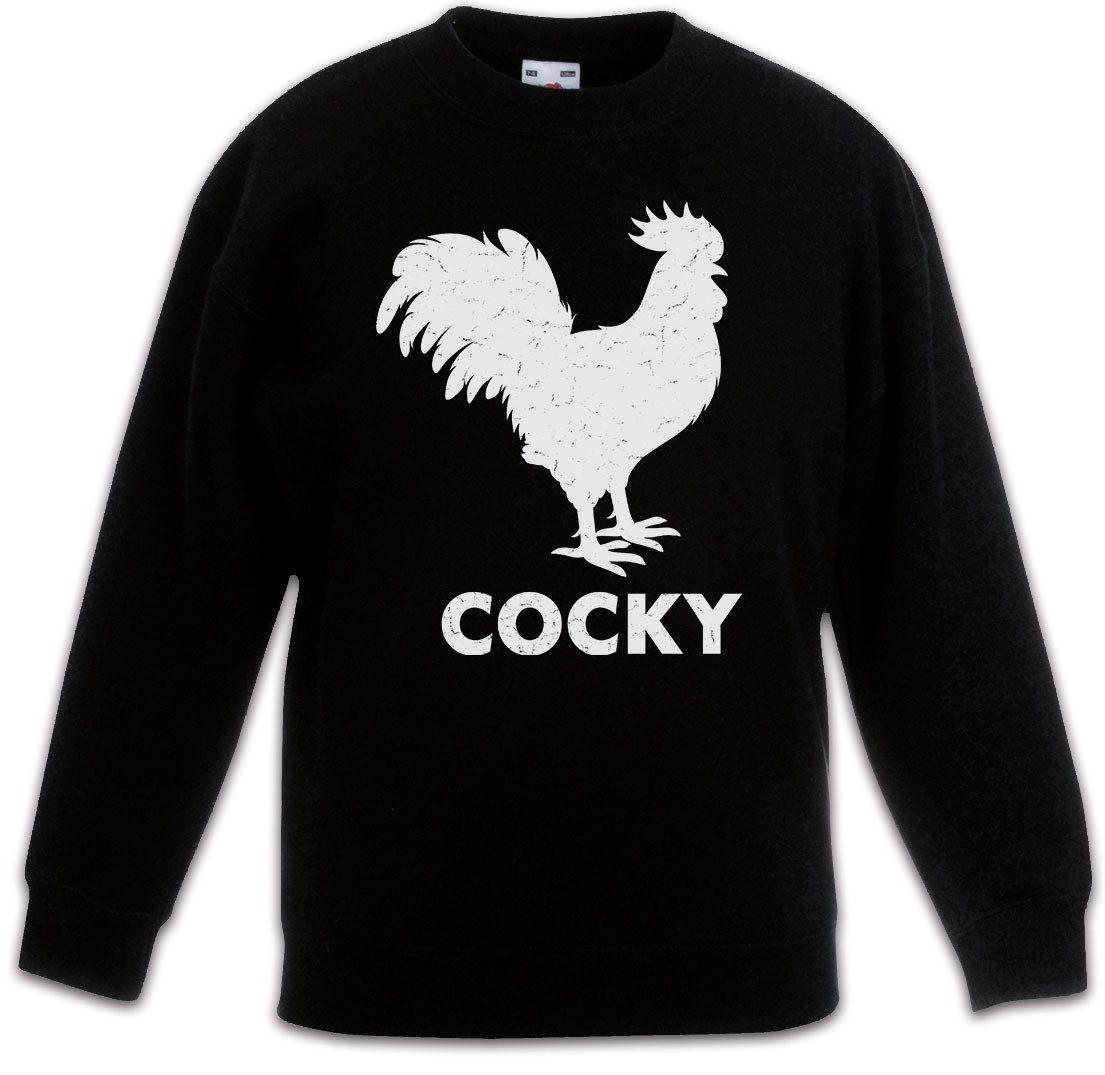 Sweatshirt Cocky I Kinderpullover Hahn Cock Rooster Stolz Man Arrogant Swagger