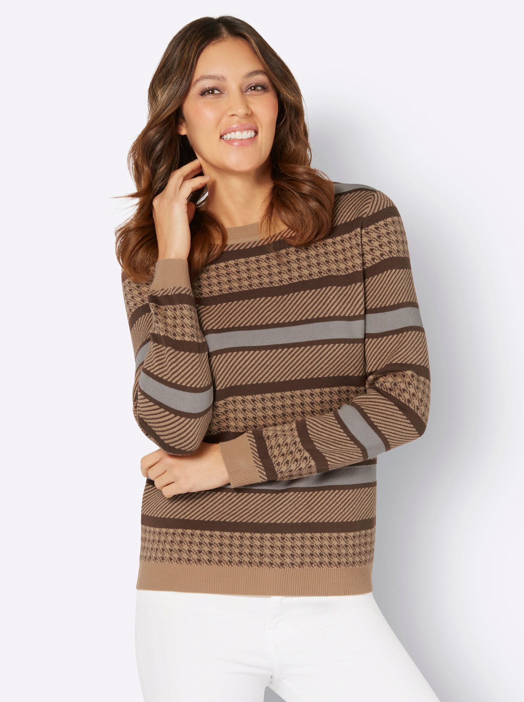 Strickpullover Rundhals-Pullover