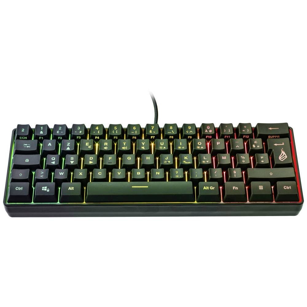 Surefire SureFire 60 % Mechanische RGB–Tastatur, Französisch 48705 Tastatur (Beleuchtet, Multimediatasten)