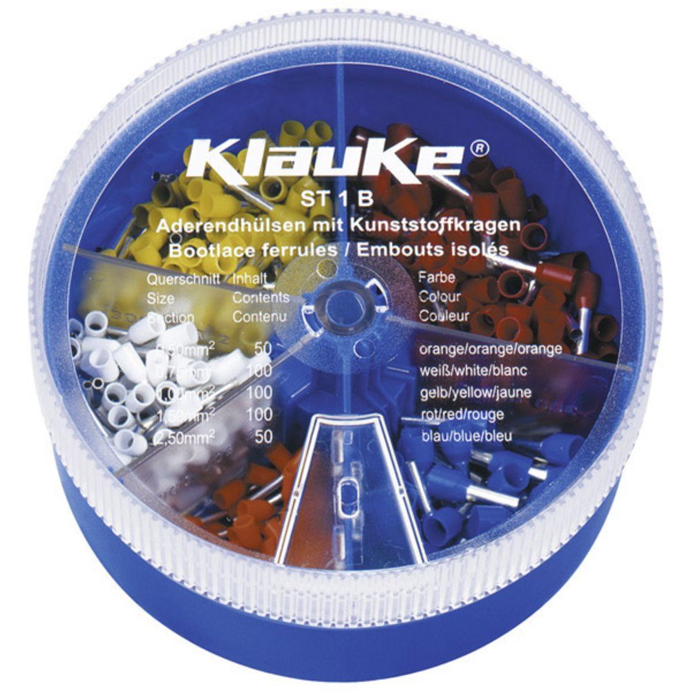 Klauke Ringkabelschuh Klauke ST1B Aderendhülsen-Sortiment 0.50 mm² 2.50 mm² Orange, Weiß, Ge, ST1B
