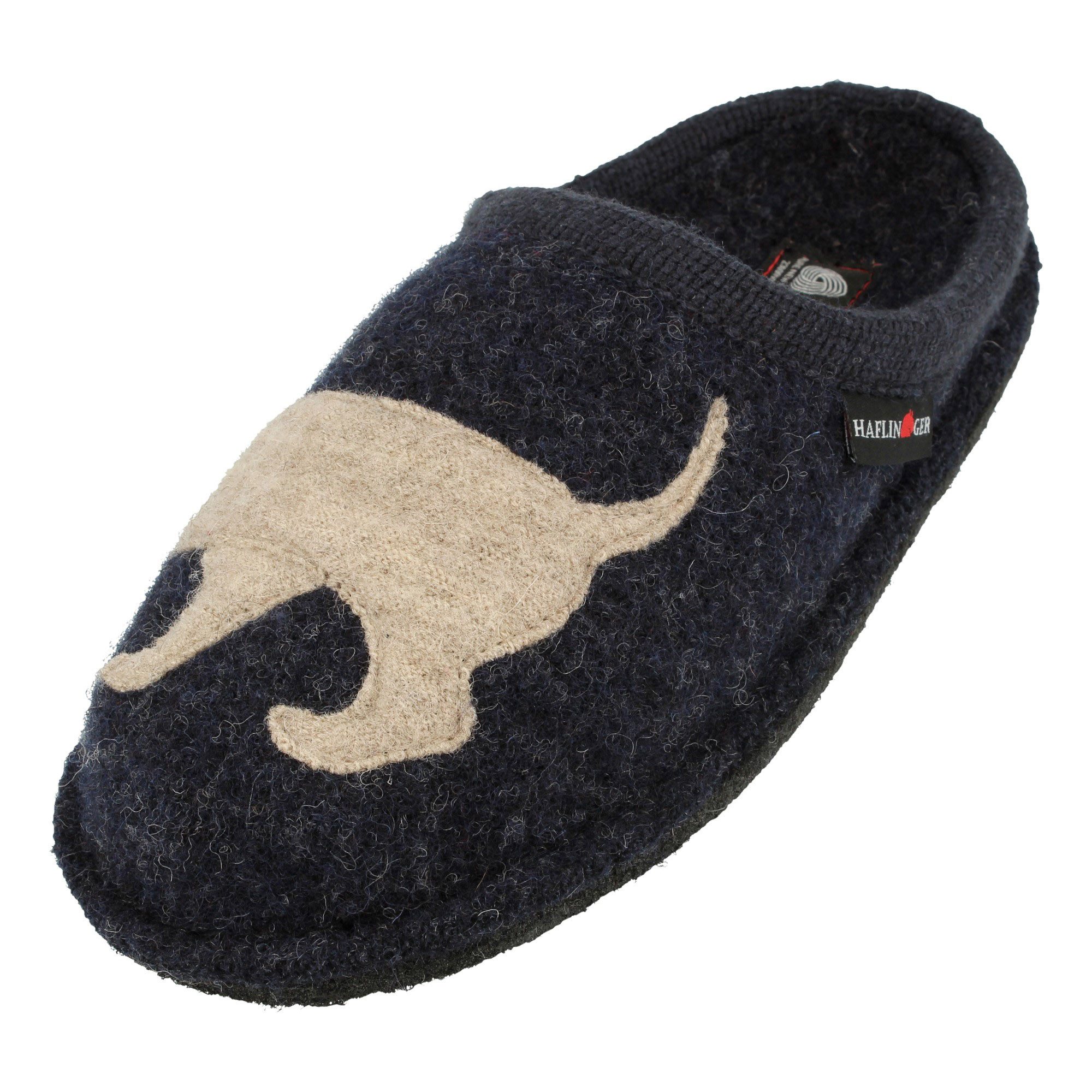 Haflinger Flair Dackel Pantoffeln aus gewalkter Wolle Hundemotiv Unisex Hausschuh