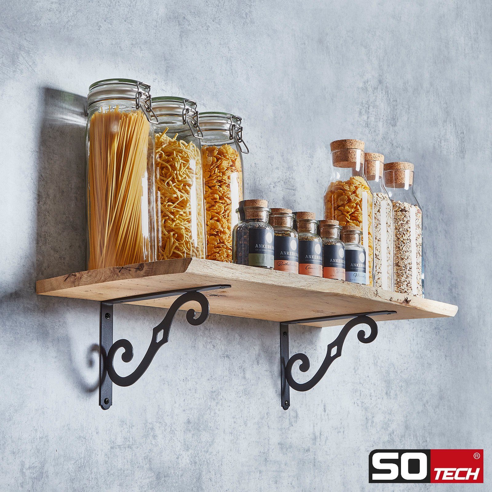 SO-TECH® Wandregalhalter Regalkonsole BLACKLINE II schwarz Tragkraft 30 kg günstig online kaufen