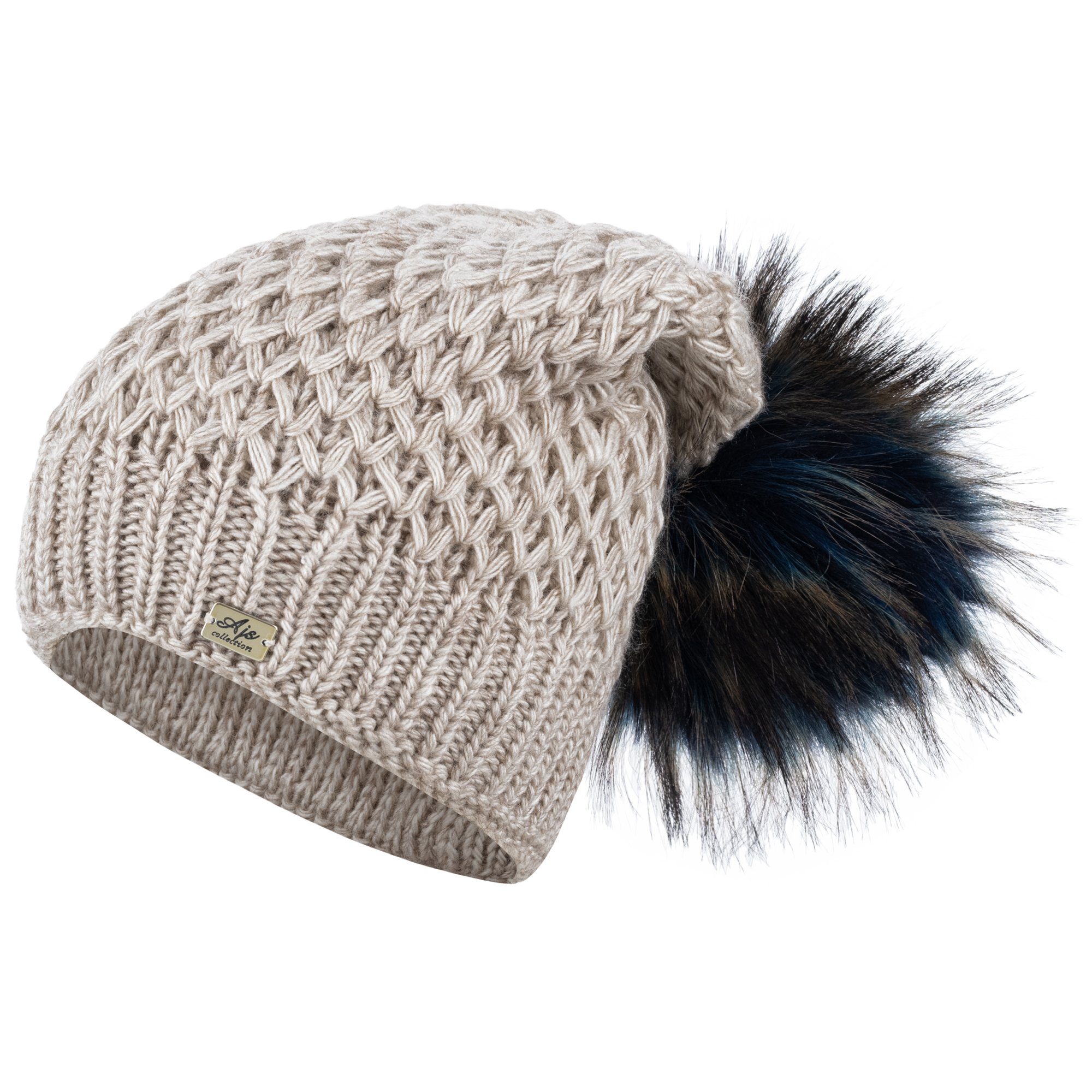 AJS Strickmütze Mädchenmütze Bommelmütze Zipfelmütze