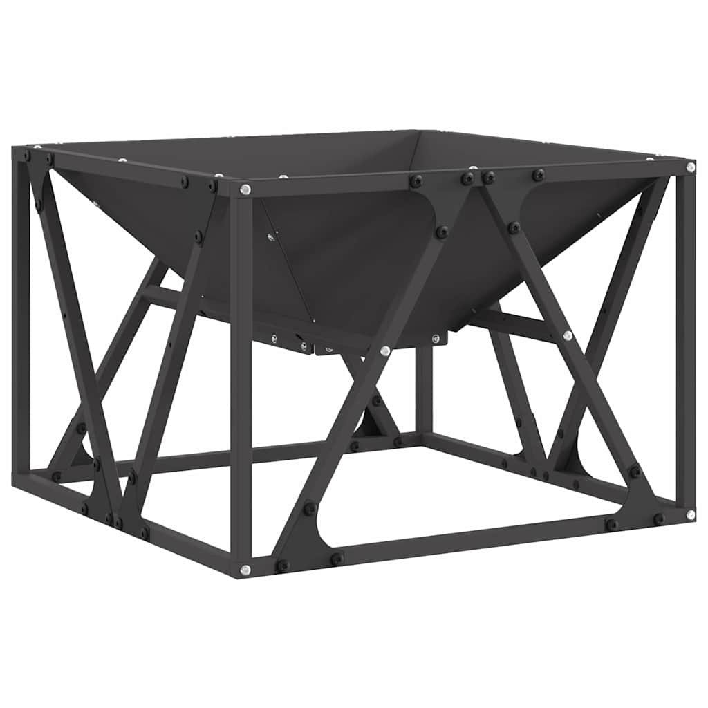 vidaXL Feuerstelle Feuerstelle Schwarz 50 x 50 x 35 cm Wetterfeststahl, (1-St)