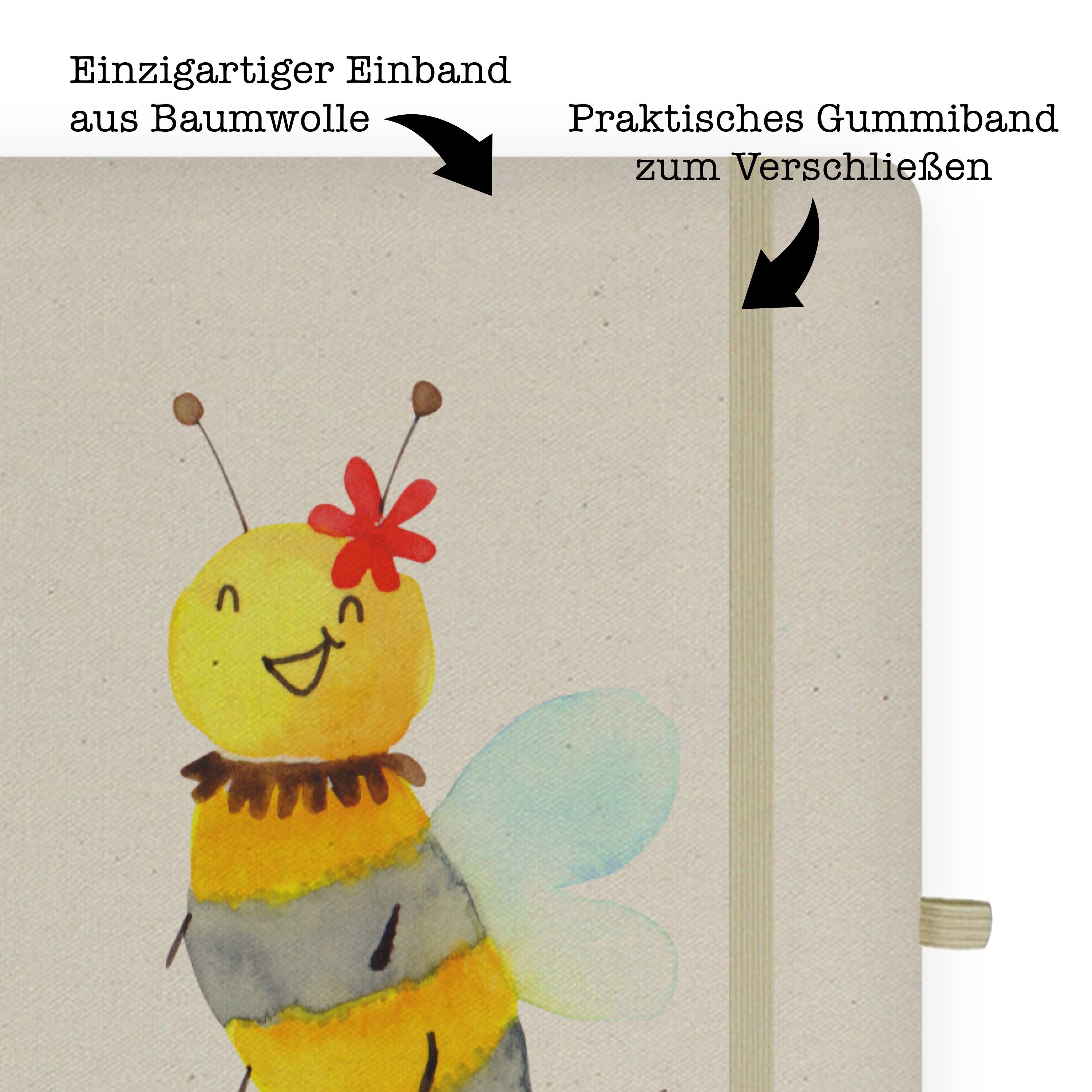 Mr. & Mr. Notizbuch Blume Biene - Hummel, Geschenk, Schreibheft, Transparent Panda & Panda Mrs. Tagebuch, Mrs. 