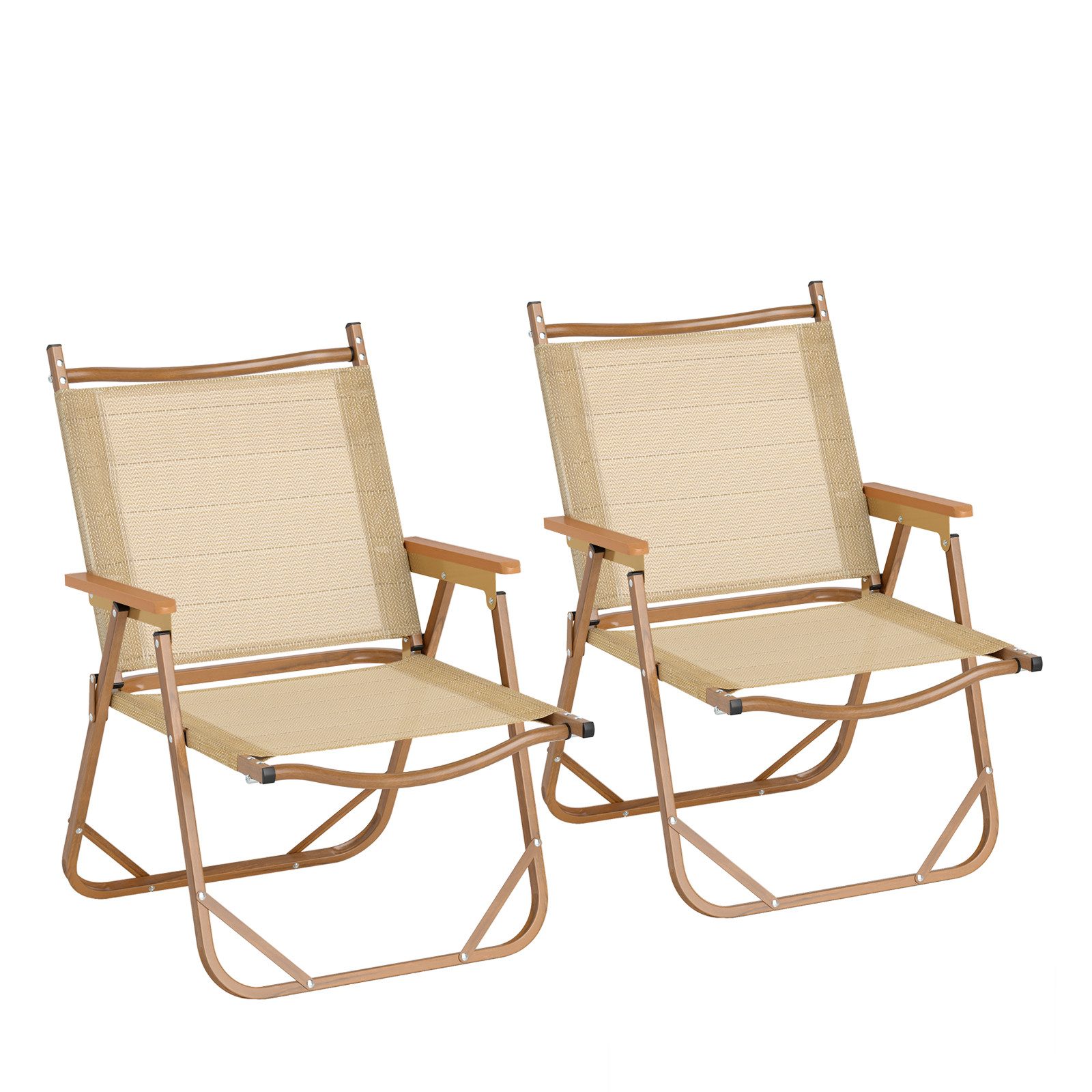 COSTWAY Gartenstuhl (2 St), Klappstühle, Campingstühle klappbar, Aluminium