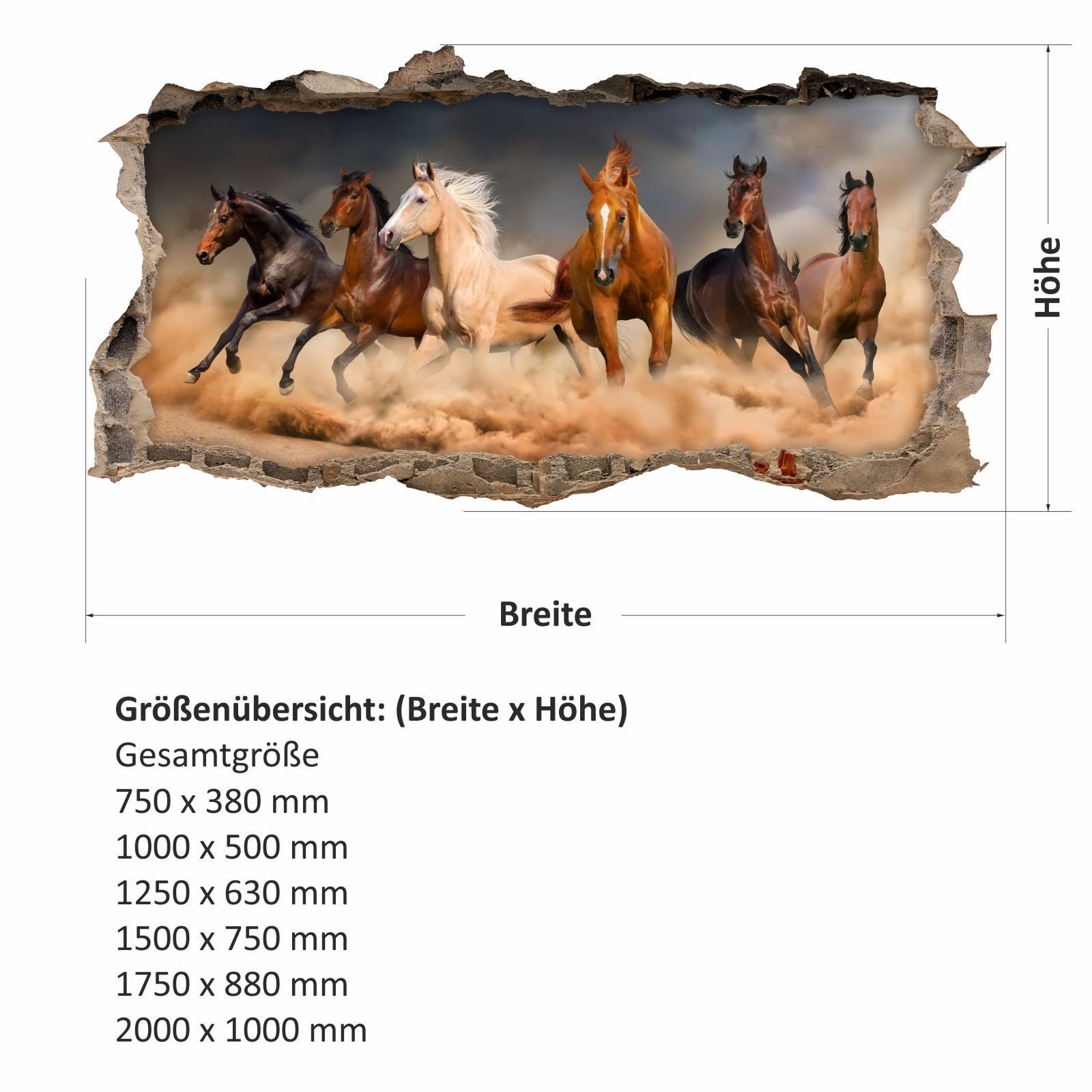 nikima Wandtattoo 180 Pferde - Loch günstig online kaufen