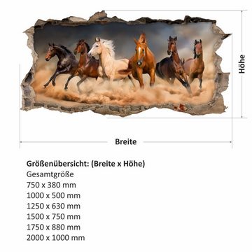 nikima Wandtattoo 180 Pferde - Loch in der Wand (PVC-Folie), in 6 vers. Größen