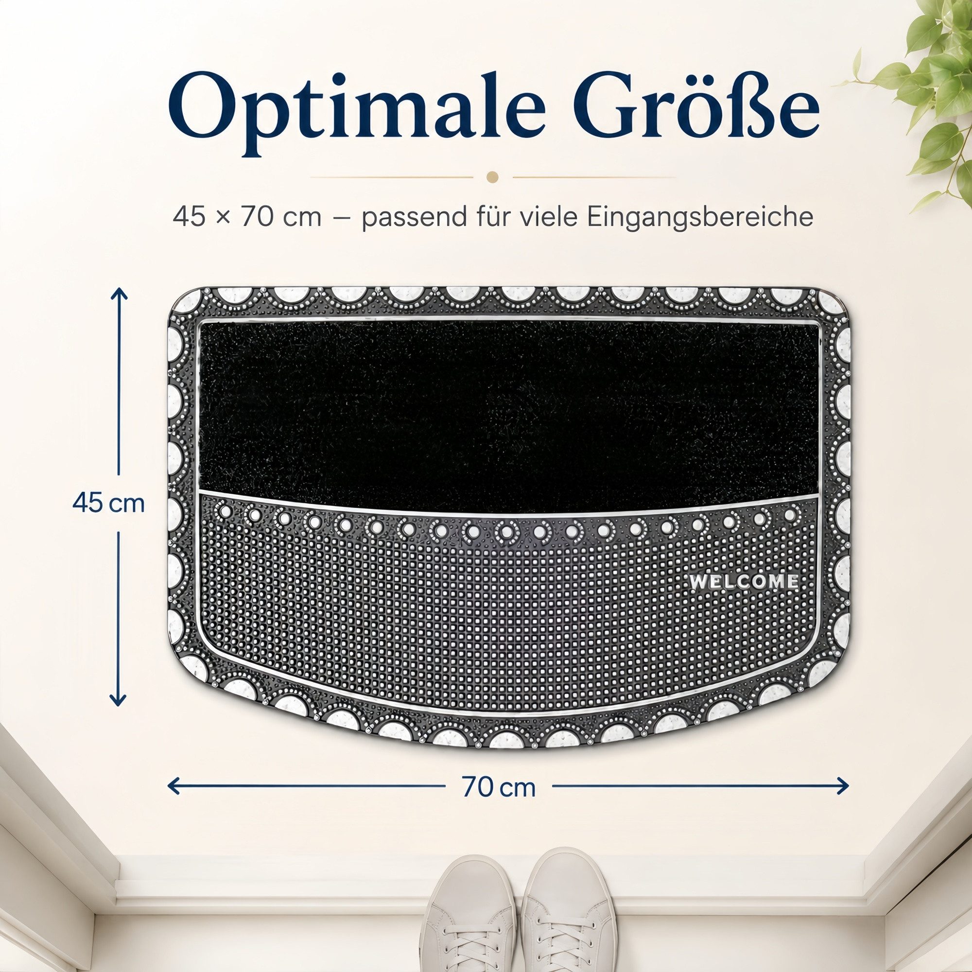 Forrlite Fußmatte Fußmatte 45 x 70 cm, dekorative Welcome Türmatte rutschhemmend, Schmutzfangmatte für Haustür,Flur,Balkon&Terrasse für Innen und Außen – Bild 2 von 5