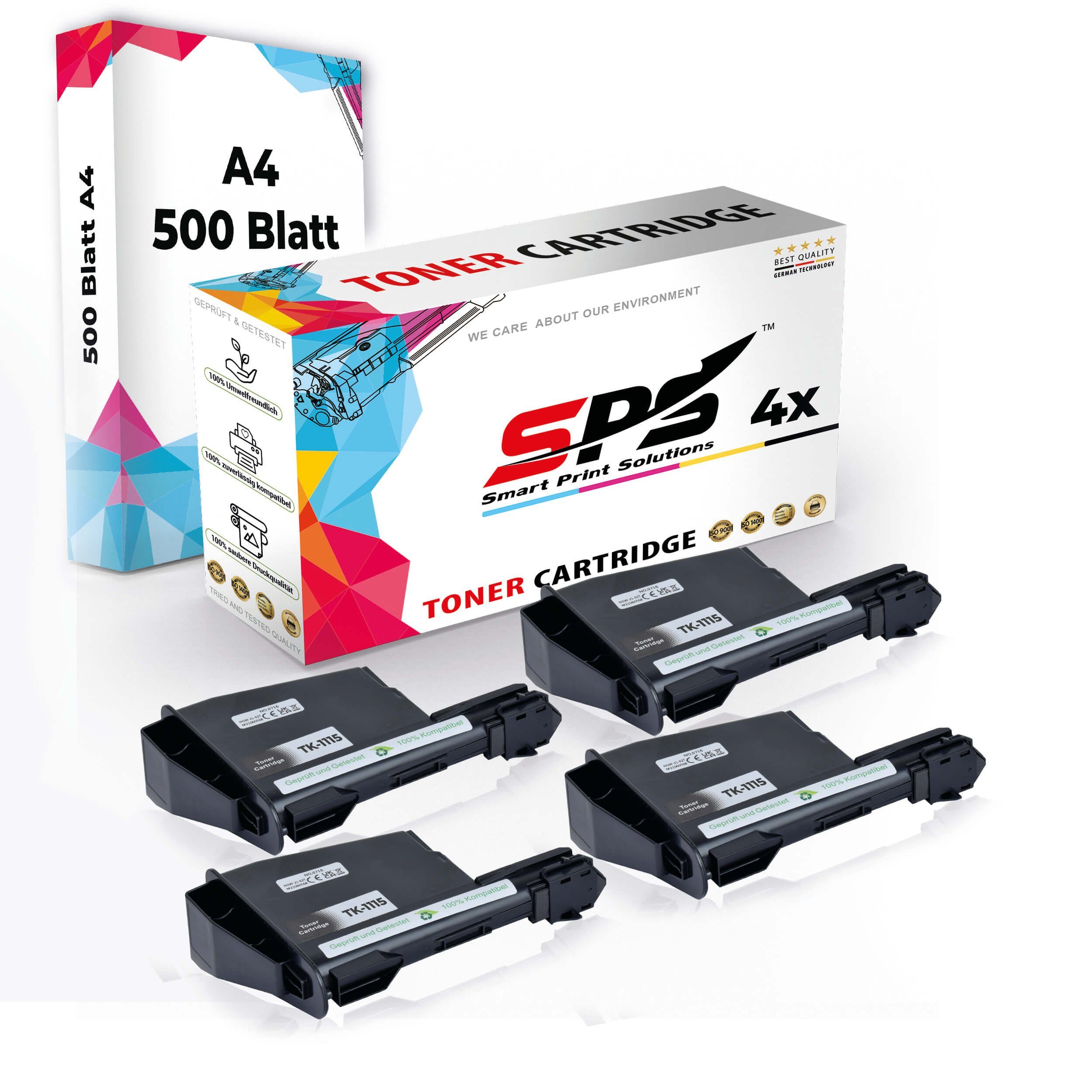 SPS Tonerkartusche Druckerpapier A4 + 4x Multipack Set Kompatibel für Kyocera FS 1220, (4er Pack) | Tonerpatronen