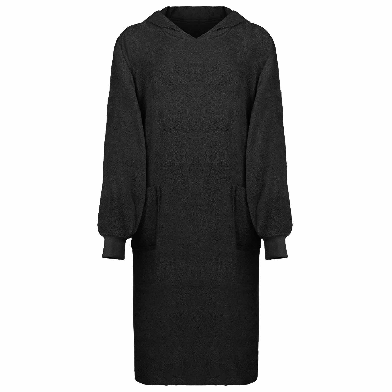 vidaXL Bademantel Decken-Hoodie KINN Schwarz XL Baumwolle, Baumwolle