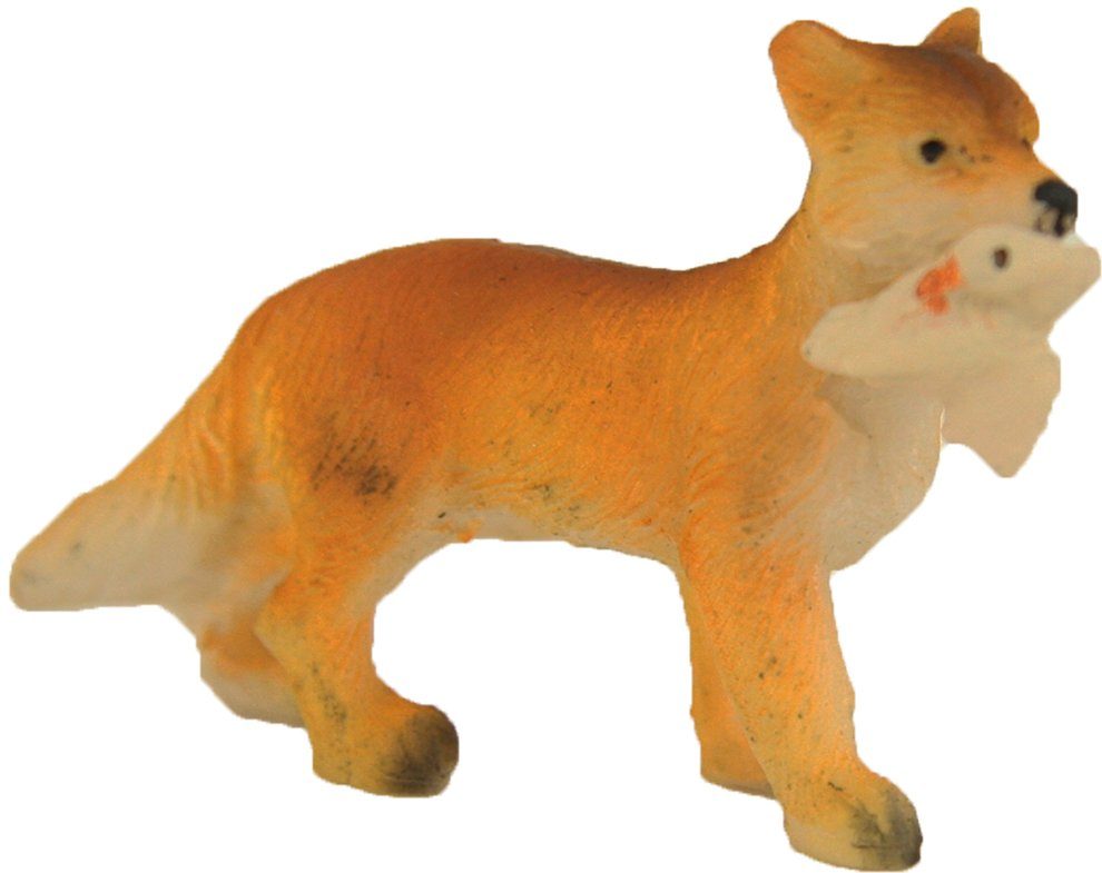Tierfigur FADEDA Fuchs mit Beute, Höhe in cm: 3