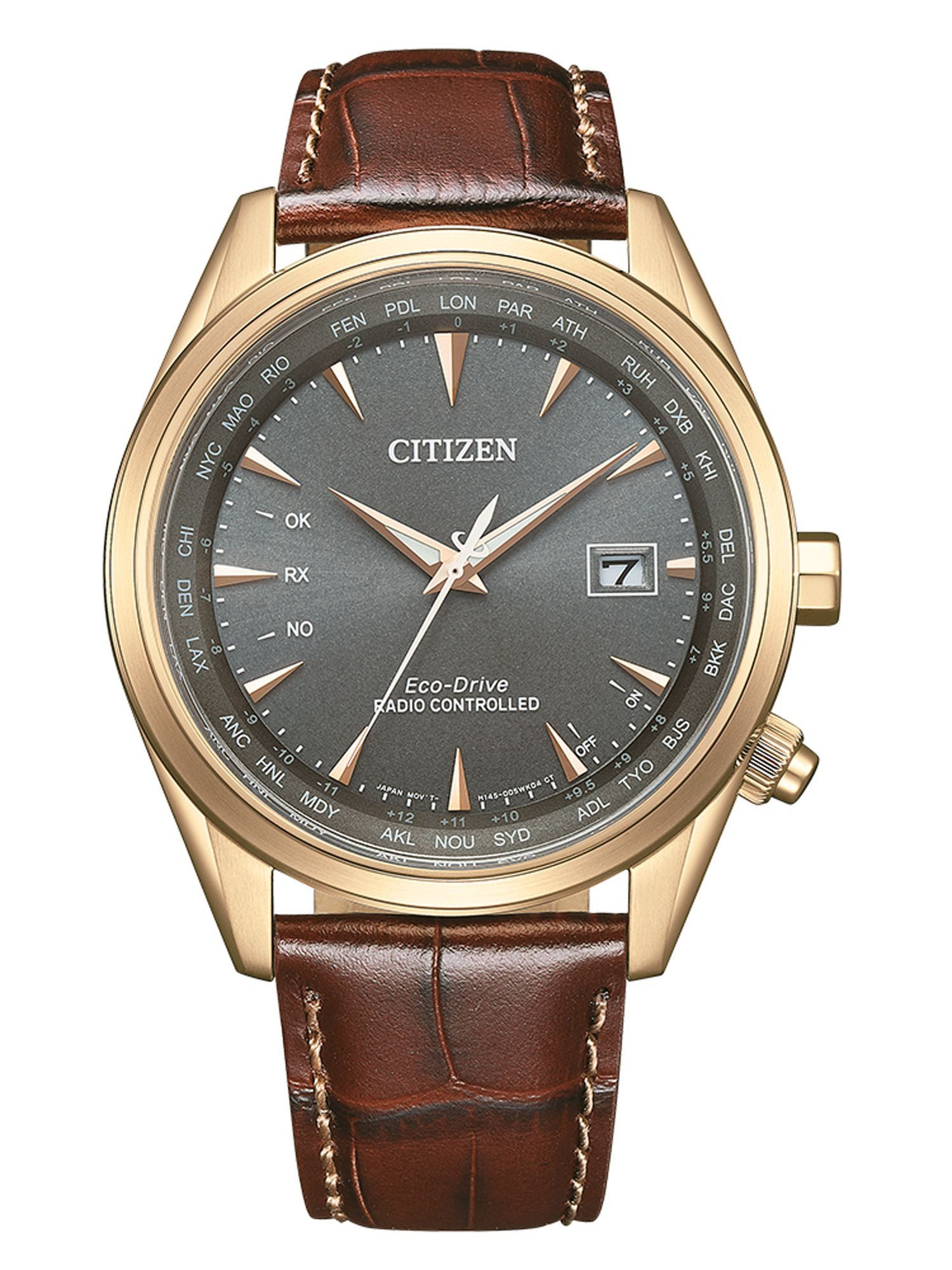 Citizen Solaruhr CB0273-11H CB0273-11H, Citizen CB0273-11H Funkuhr Eco Drive Uhr Herrenuhr Leder Datum braun