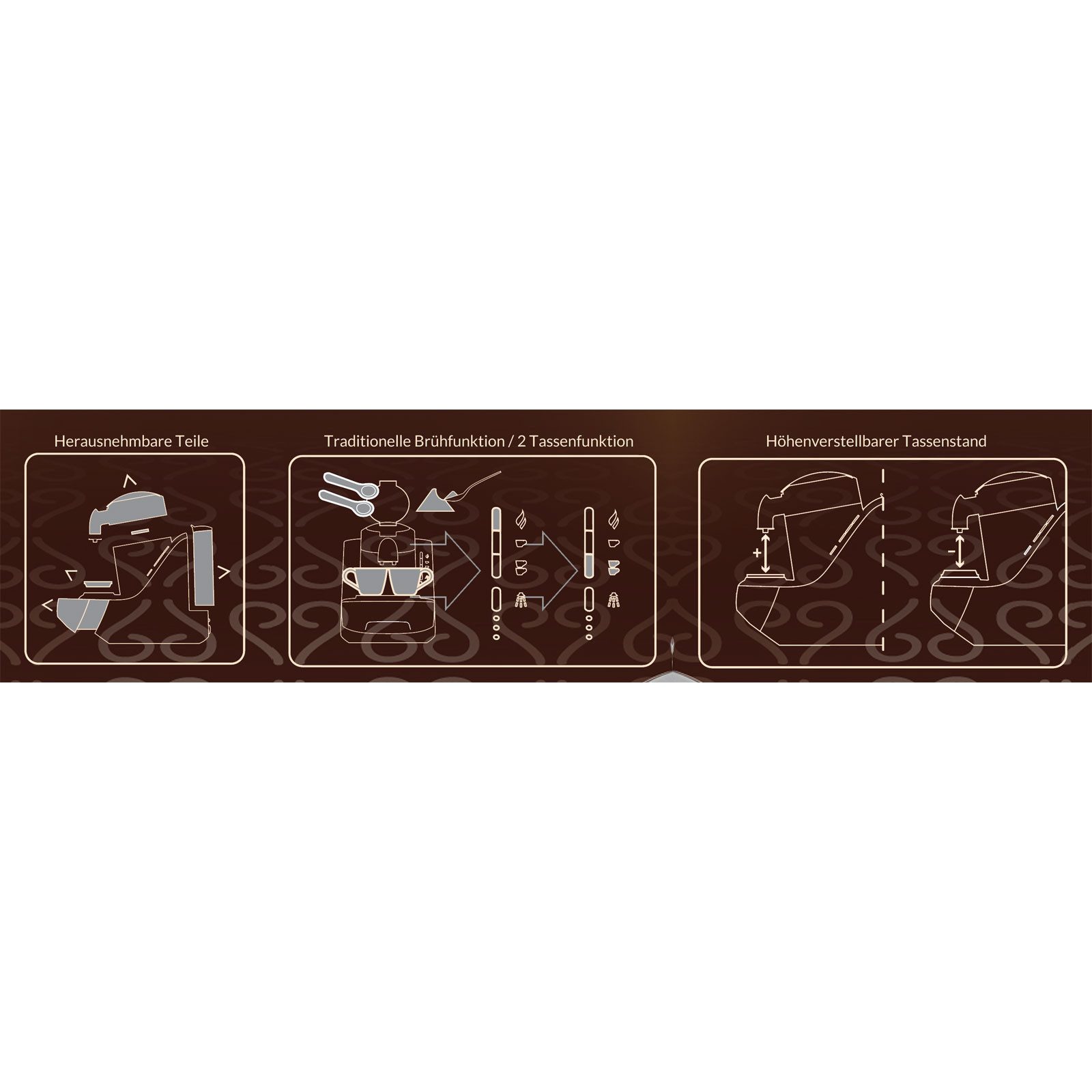 Arzum Kaffeevollautomat OK002-B, 3-level cup size selection