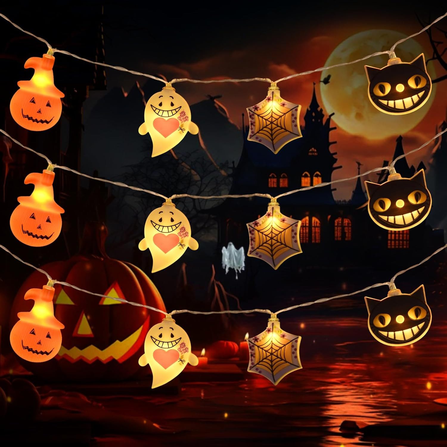 FELIXLEO Lichterkette Halloween Deko Halloween Lichterkette günstig online kaufen