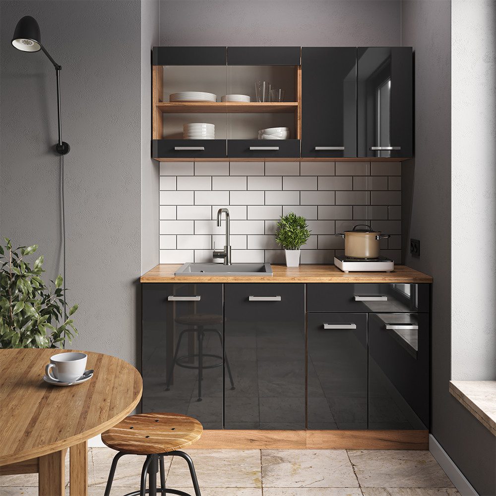 Vicco Hängeschrank R-Line, Anthrazit Hochglanz, 59.2 x 59 cm Möbelfront für den Hän... (1-St)