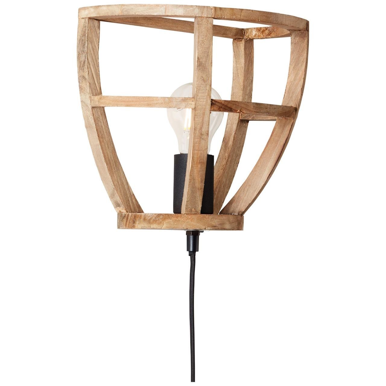 Nature, Wandleuchte Nature antik Matrix 1x korund Wandspot Lampe A60, E27 Matrix Brilliant holz/schwarz