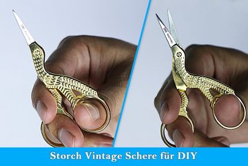 SMI Papierscheren Storch Schere Stickschere Nähschere Handarbeitsschere + Etui, (1-tlg)