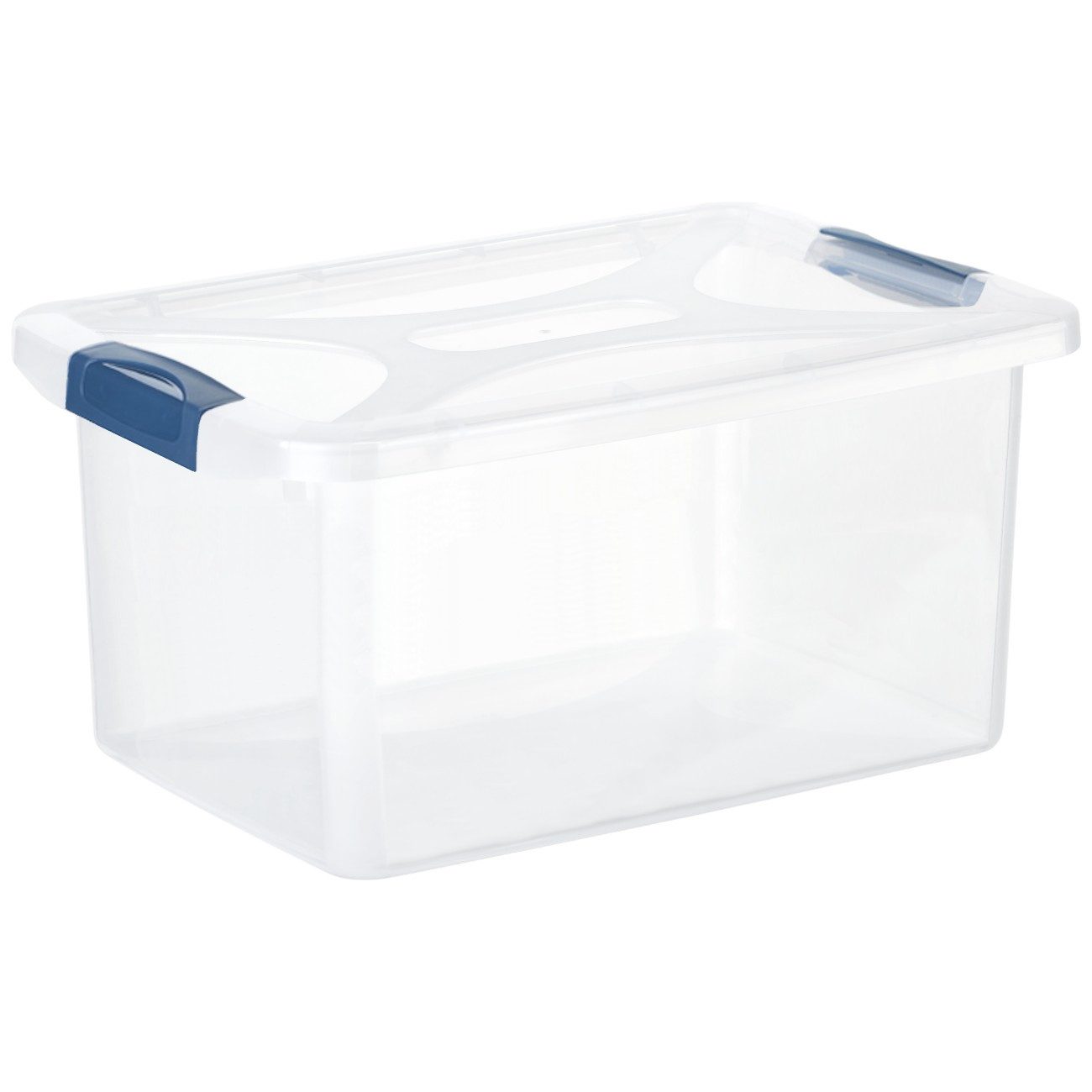 Engelland Aufbewahrungsbox Plastikbox mit Deckel und Verschluss-Clips (Stapelbox, Aufbewahrungskiste, Organizer), stapelbar, stabil, BPA-frei, lebensmittelecht