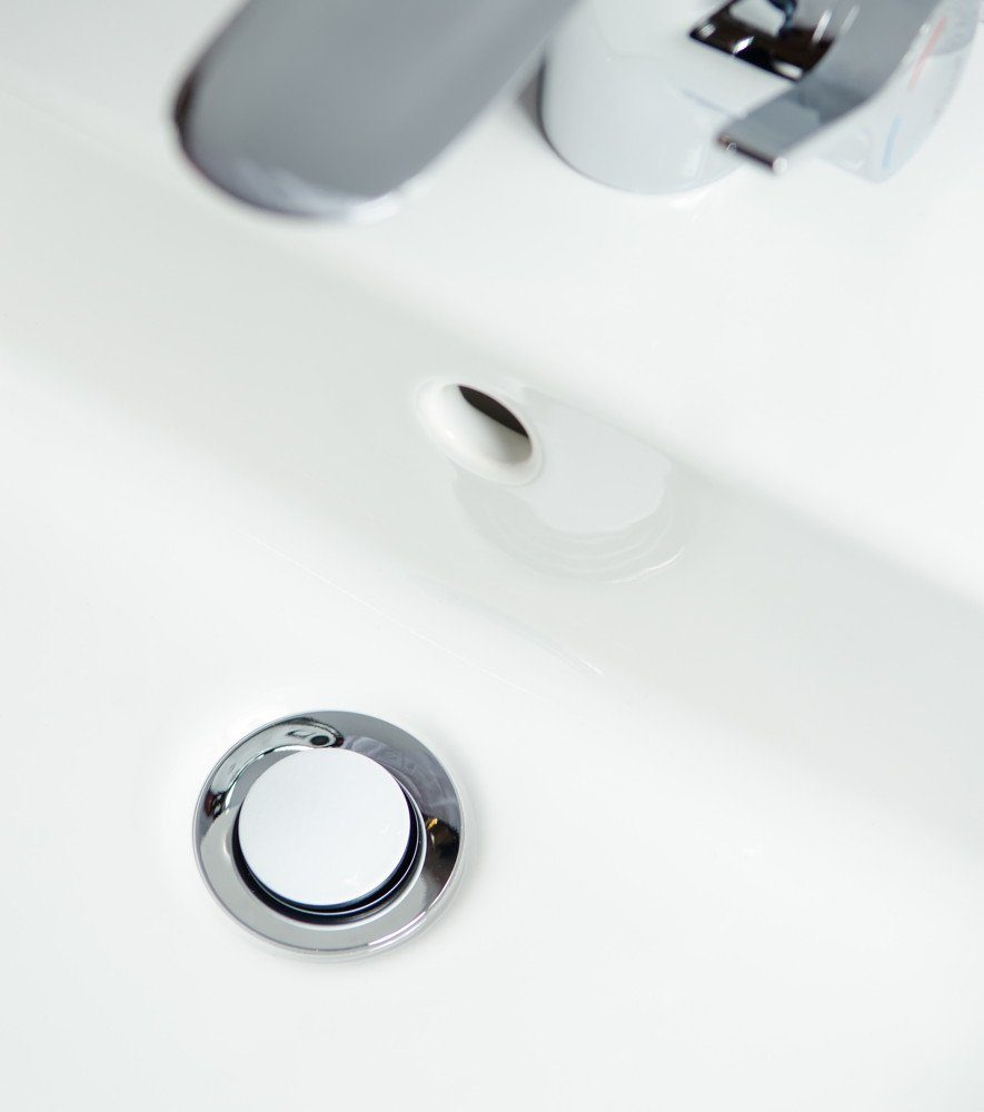 Sanilo Waschbeckenstöpsel Weiß, Ø 4.0 cm, hochwertig, universell, mit Motiv, 100% wasserdicht