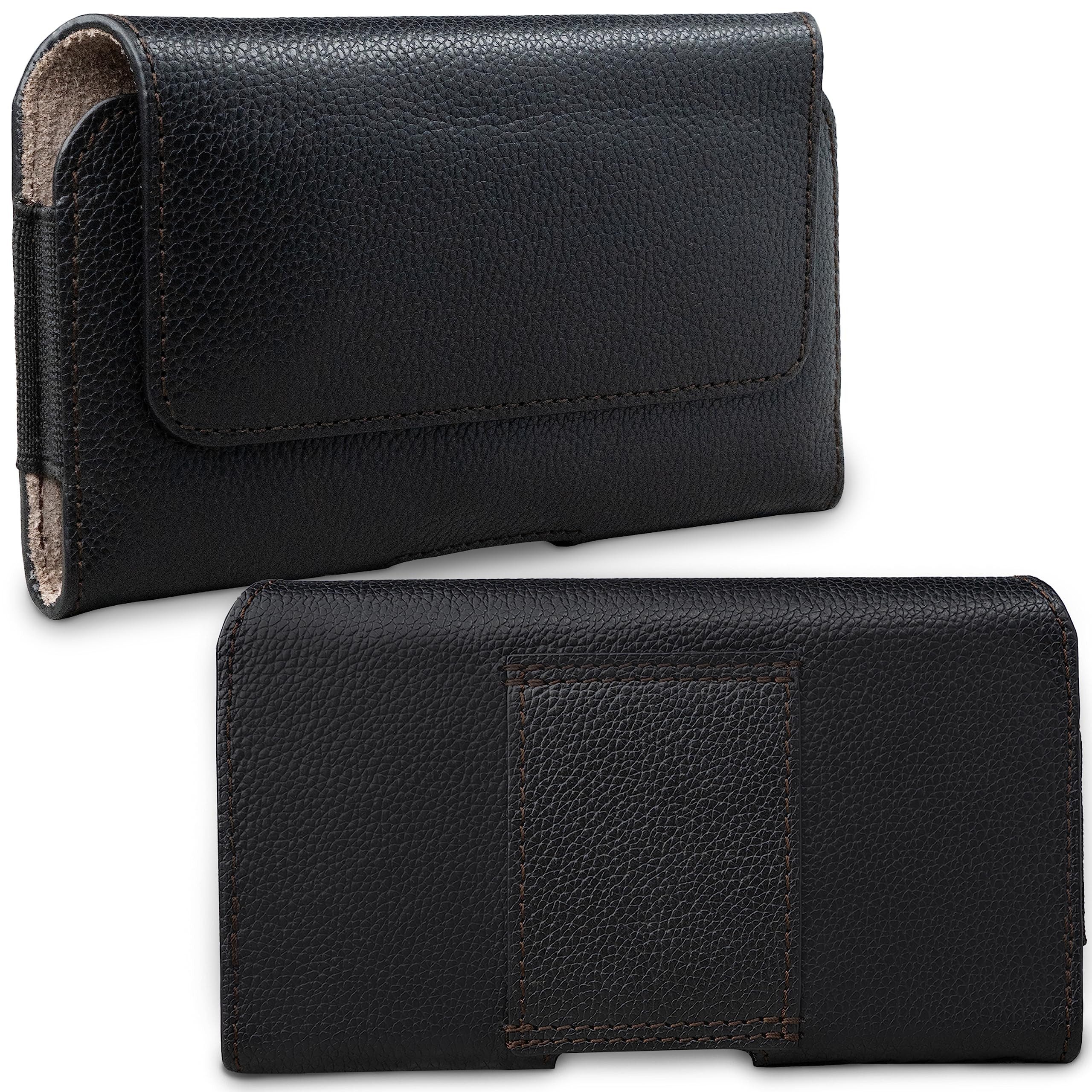 XiRRiX Handytasche Handytasche Gürtel - Größe 4XL - Gürtel Handy Tasche aus Leder (Hipbag aus echtem Leder, schwarz), kompatibel mit iPhone