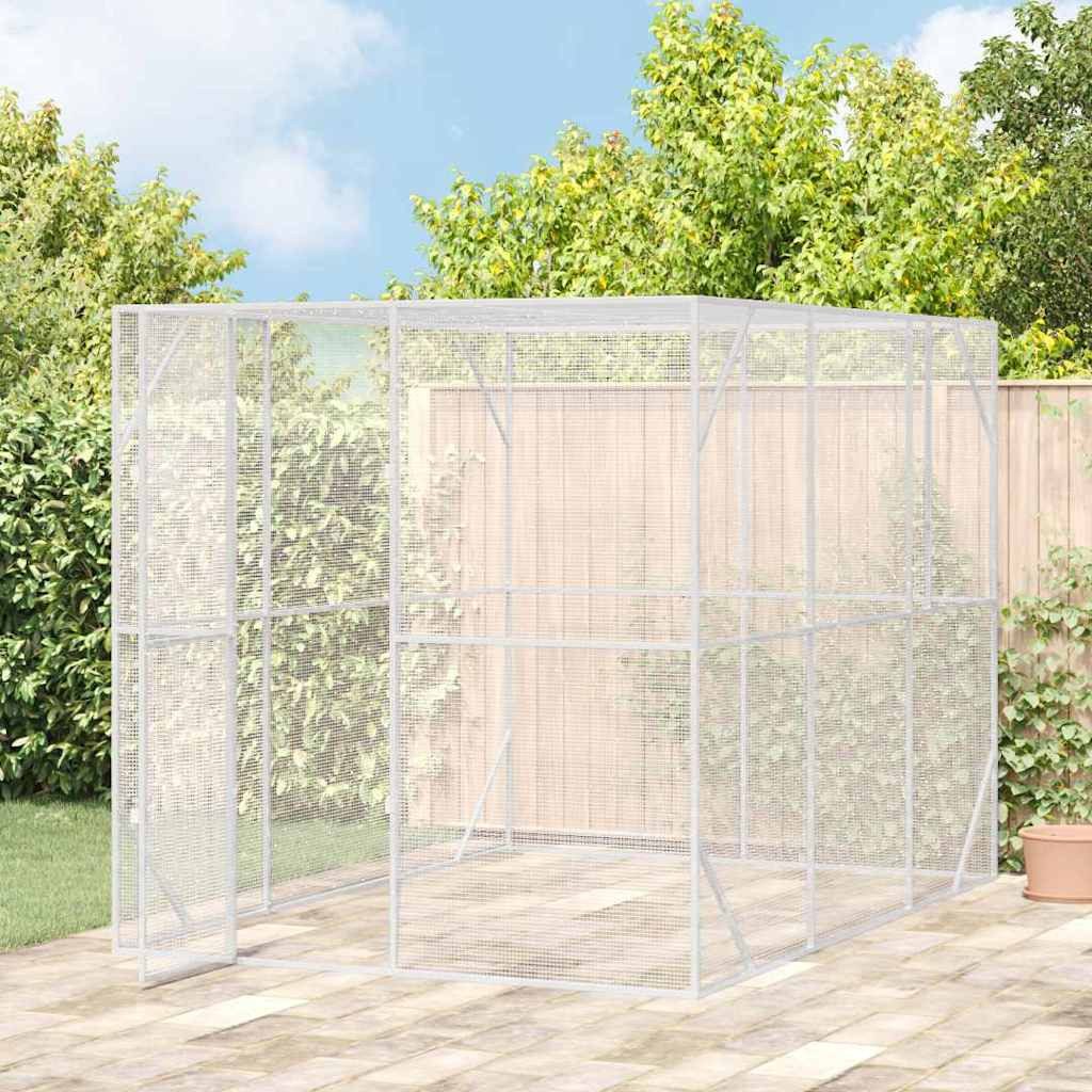 vidaXL Vogelkäfig, Vogelkäfig Anthrazit 210 x 304 x 213 cm Verzinkter Stahl