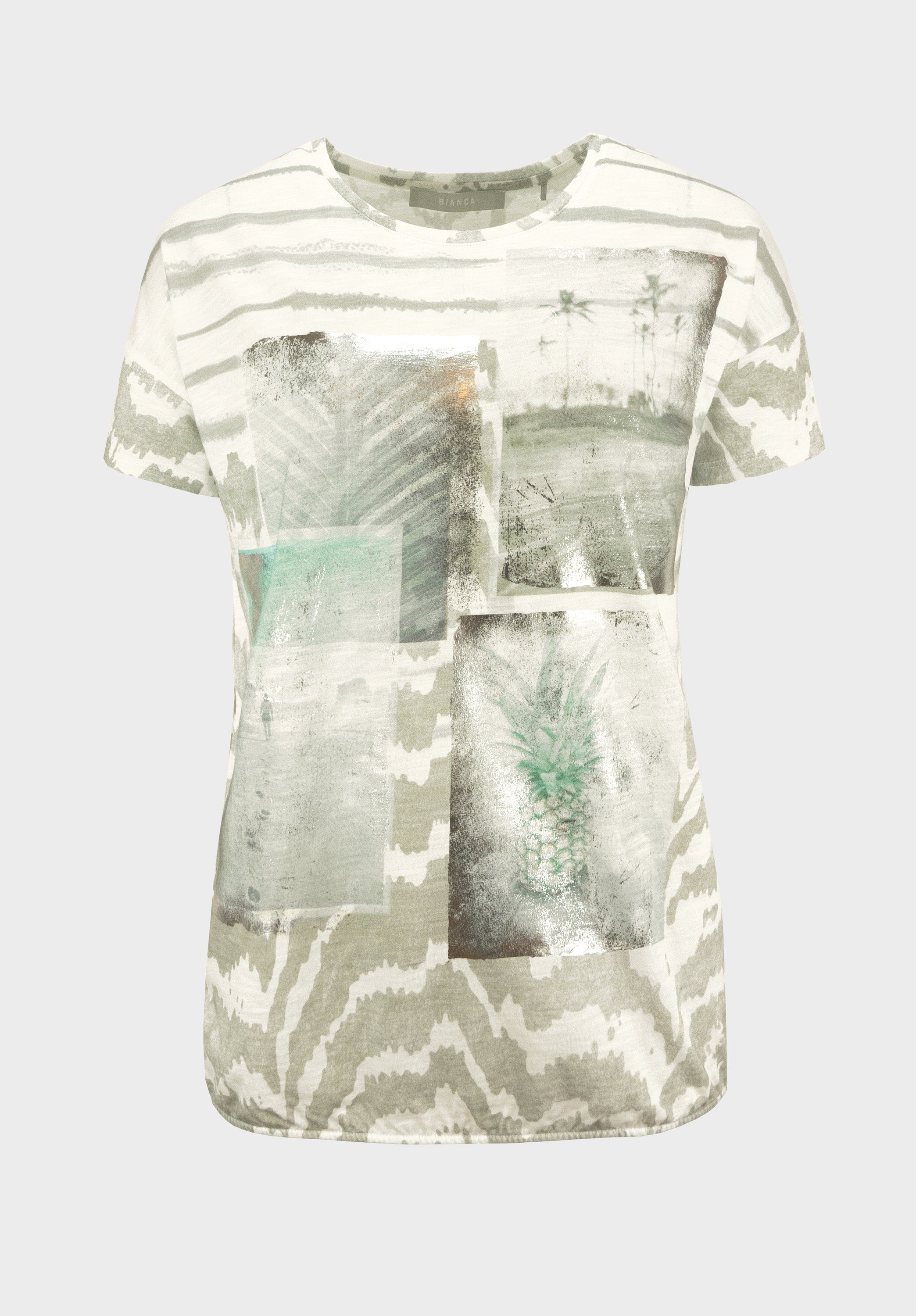 bianca Print-Shirt JULIE Streifen-Design mit Frontmotiv angesagtem und