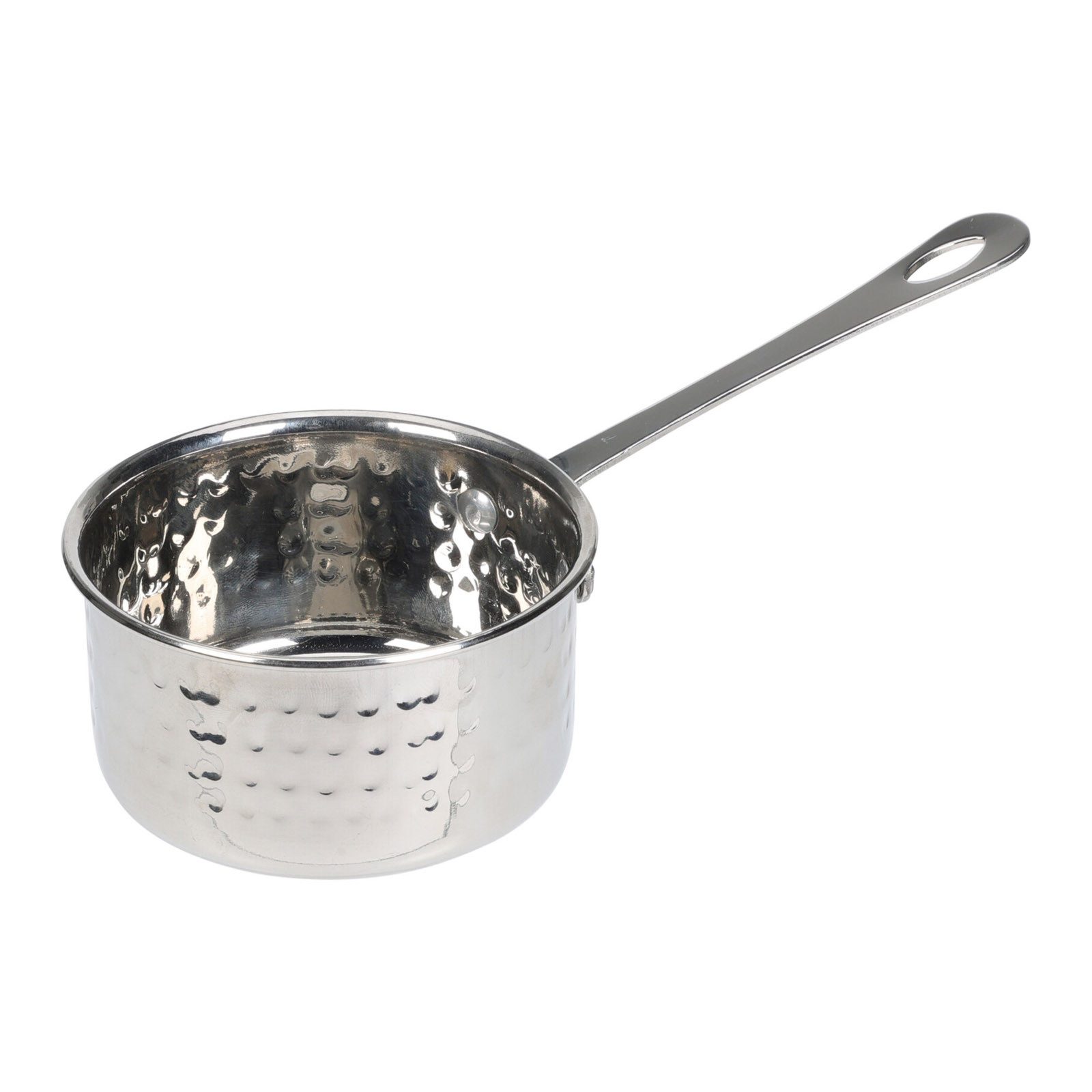 HAC24 Serviertopf Soßentopf Stieltopf Stielkasserolle Sossentopf, Edelstahl (1-tlg), mit Stiel ø 10 cm Fassungsvermögen 300 ml