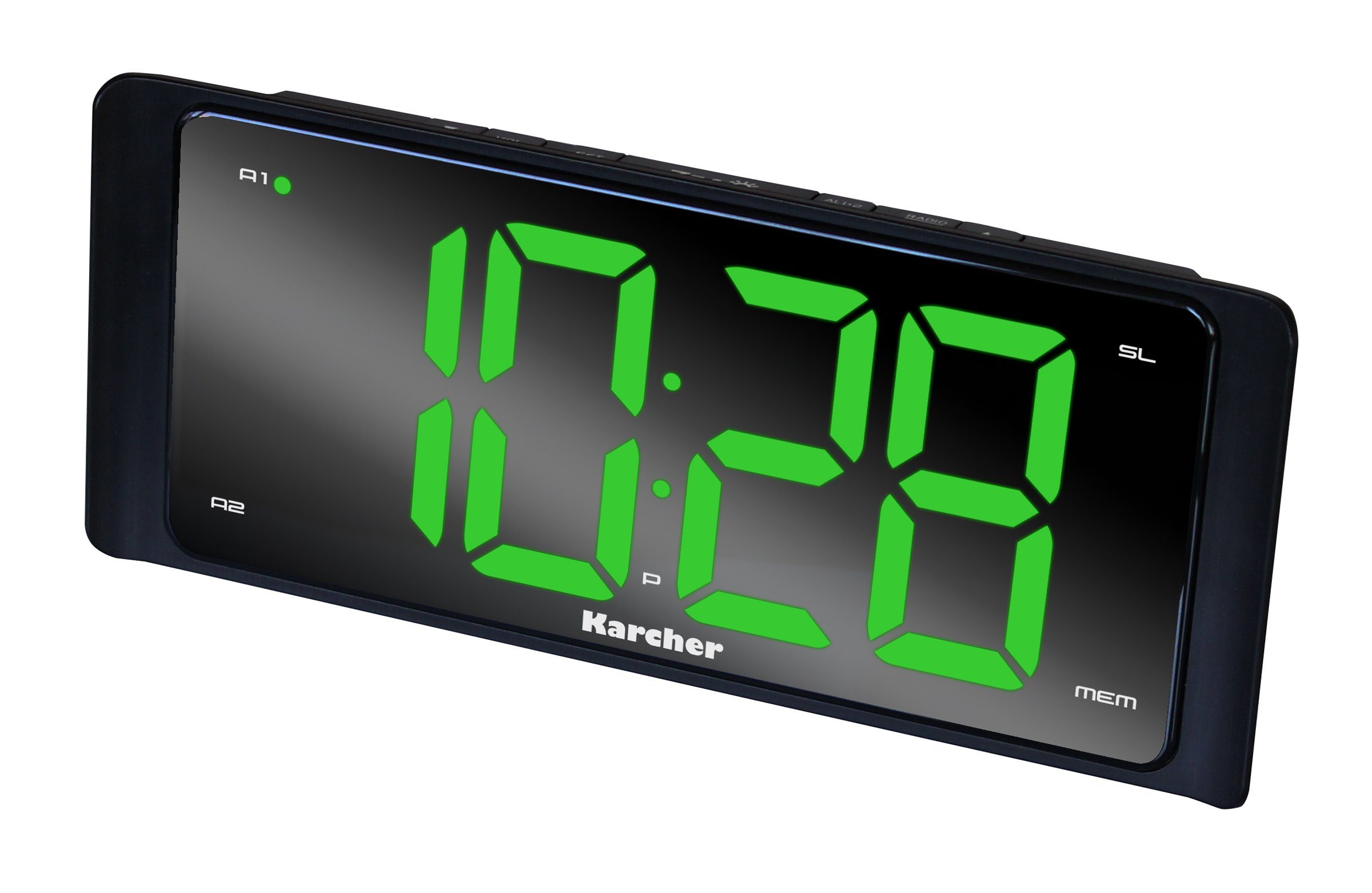 Karcher UR 1090 Uhrenradio (Radiowecker (UKW) mit großem Display,  Dual-Alarm, Snooze-Funktion)
