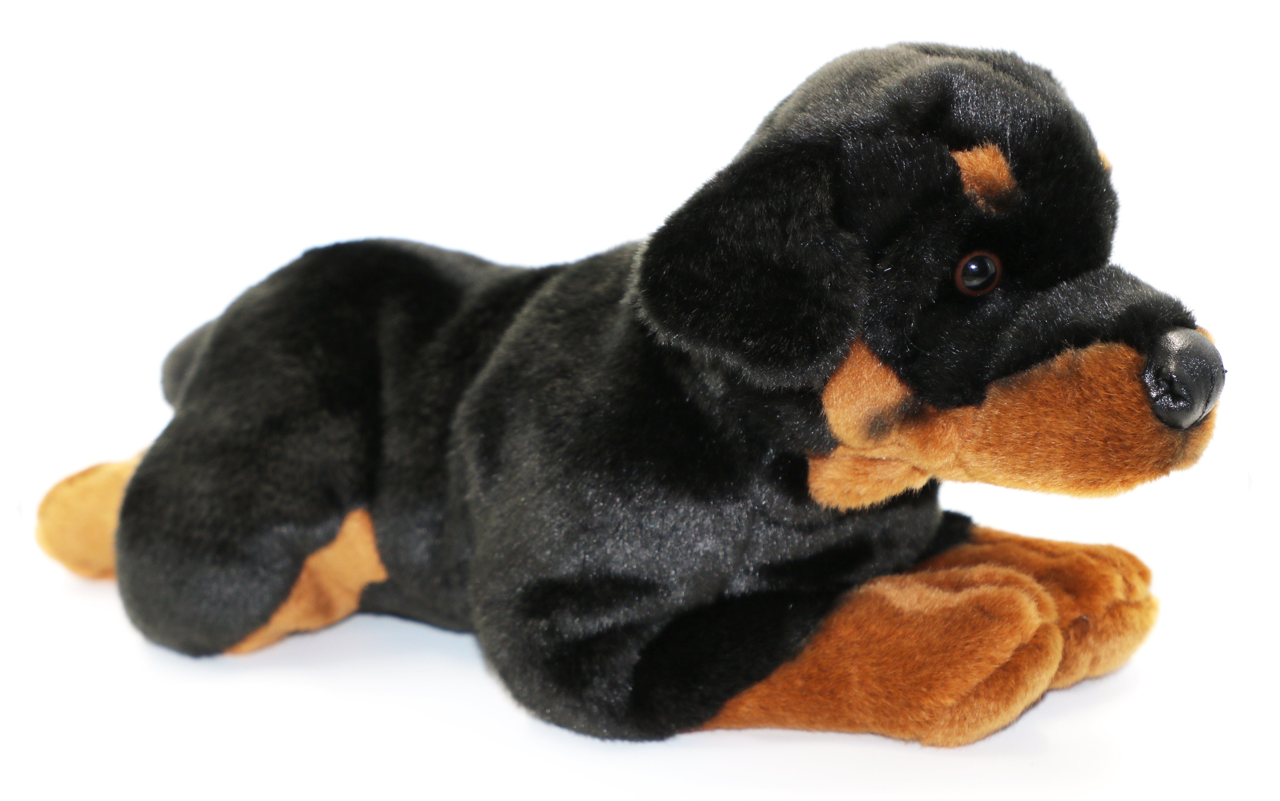 Füllmaterial cm liegend Kuscheltier Uni-Toys - - 45 Rottweiler, recyceltes % - Plüsch-Hund 100 Plüschtier, (Länge) zu