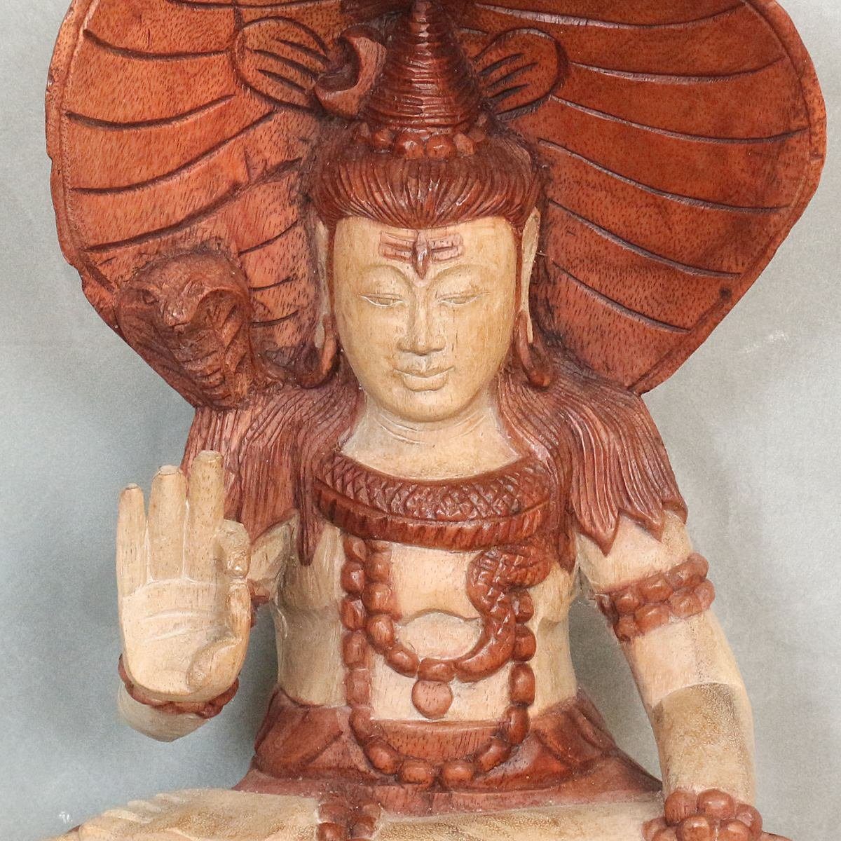 Herstellung in cm (1 Handarbeit Shiva Dekofigur im Holzfigur Galerie St), 30 Sitzende traditionelle Oriental Ursprungsland