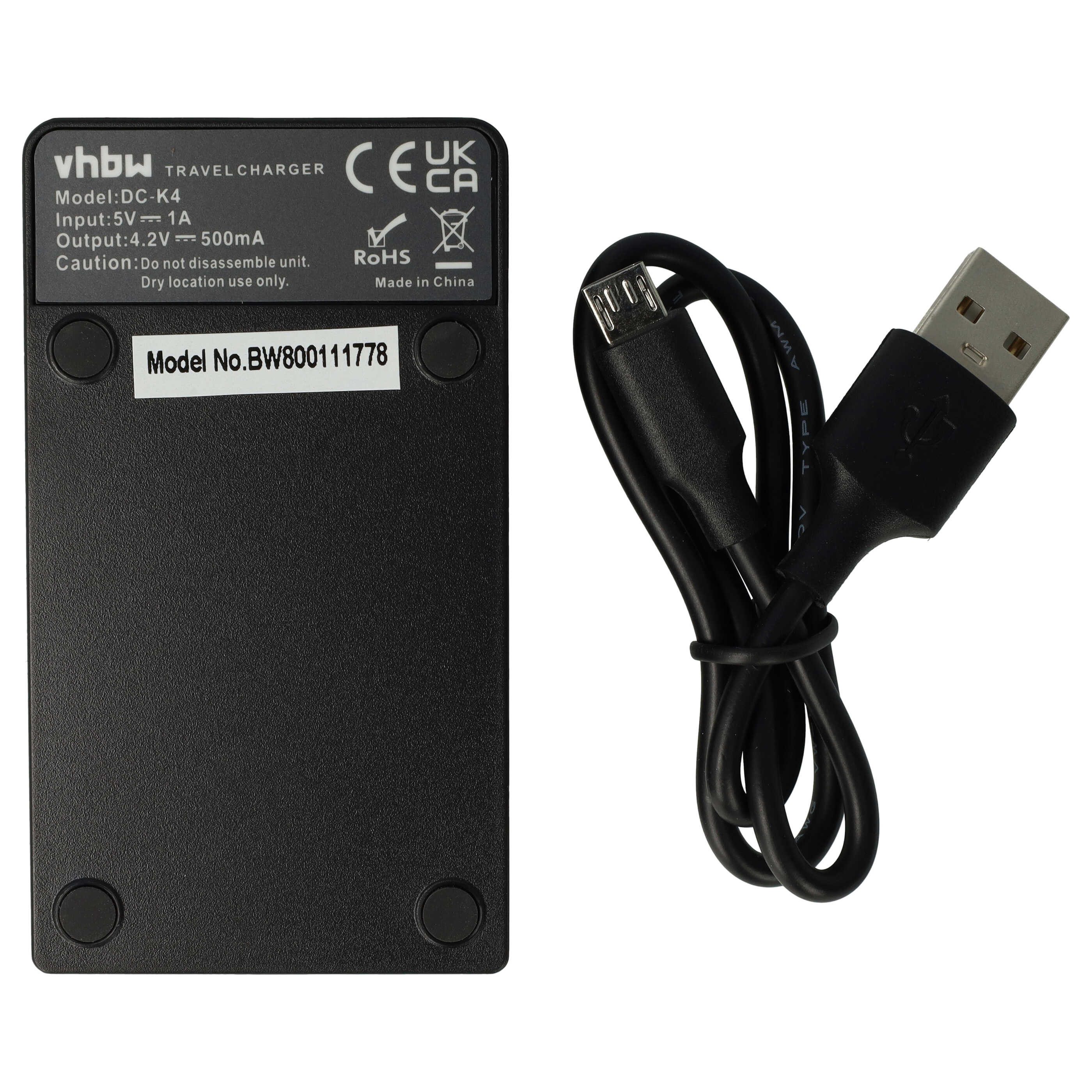 Caricabatterie Vhbw Per Panasonic SDR-S10E, HM-TA1 - Stazione Di Carica Con Spia LED + Cavo Auto, 4,2V