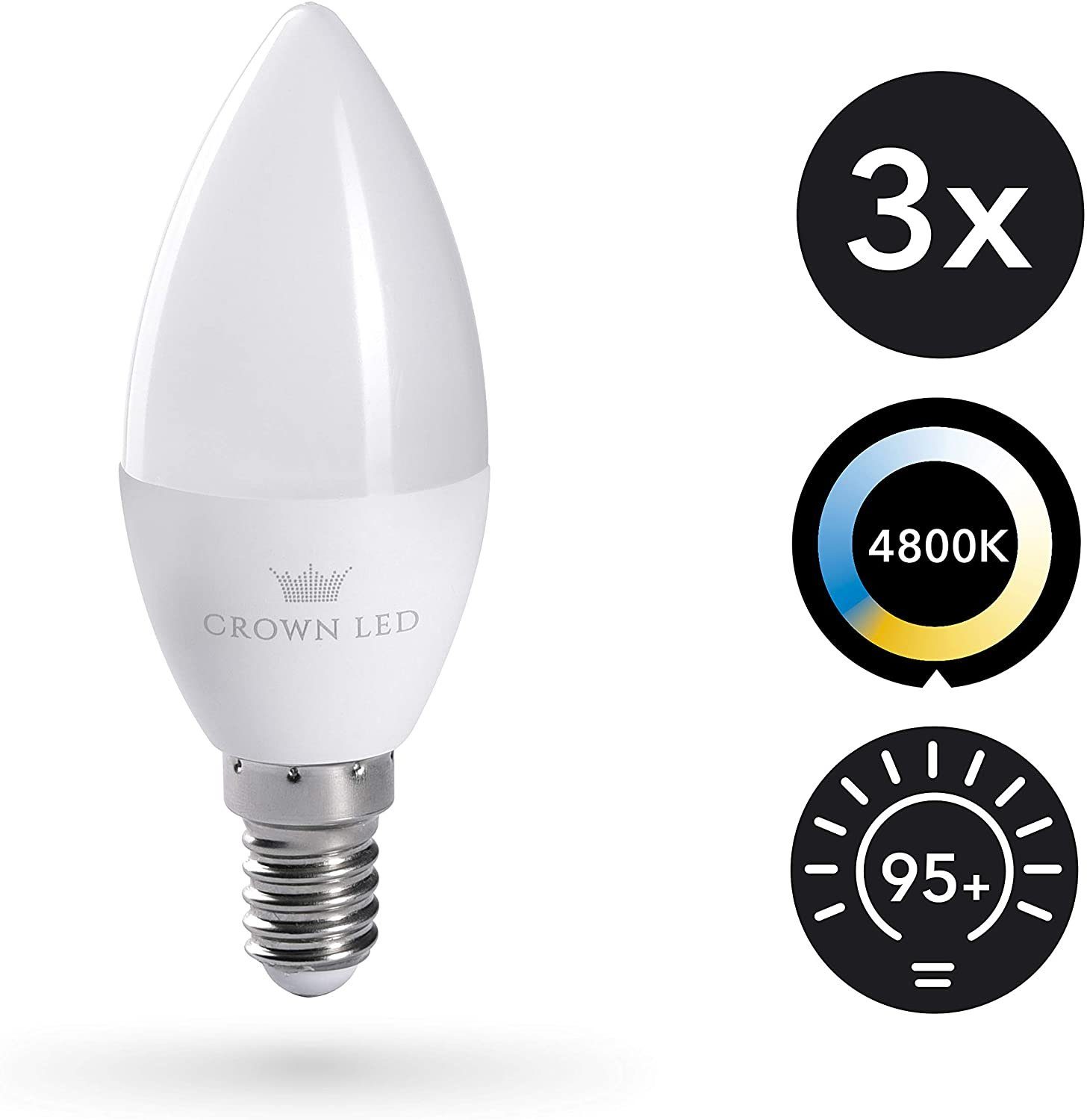 LUX, LED 10.000 650 Lumen, (1er 230V., Crown 1 Vollspektrum 7W, Stück LED Pack)Klassisch Tageslichtlampe Glühbirne