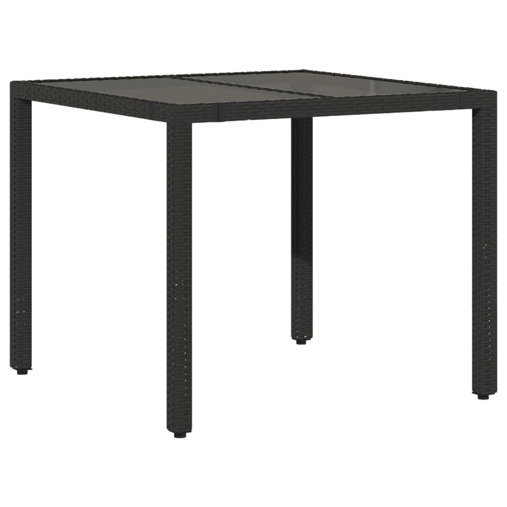 vidaXL Gartentisch Gartentisch mit Glasplatte Schwarz günstig online kaufen