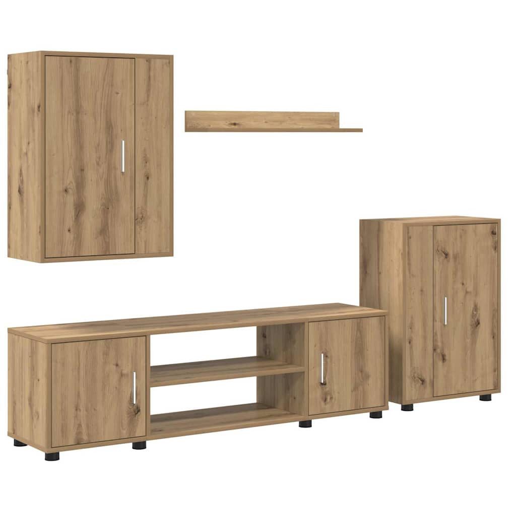 vidaXL TV-Schrank 4-teilige TV-Schrank Set Artisan-Eiche günstig online kaufen
